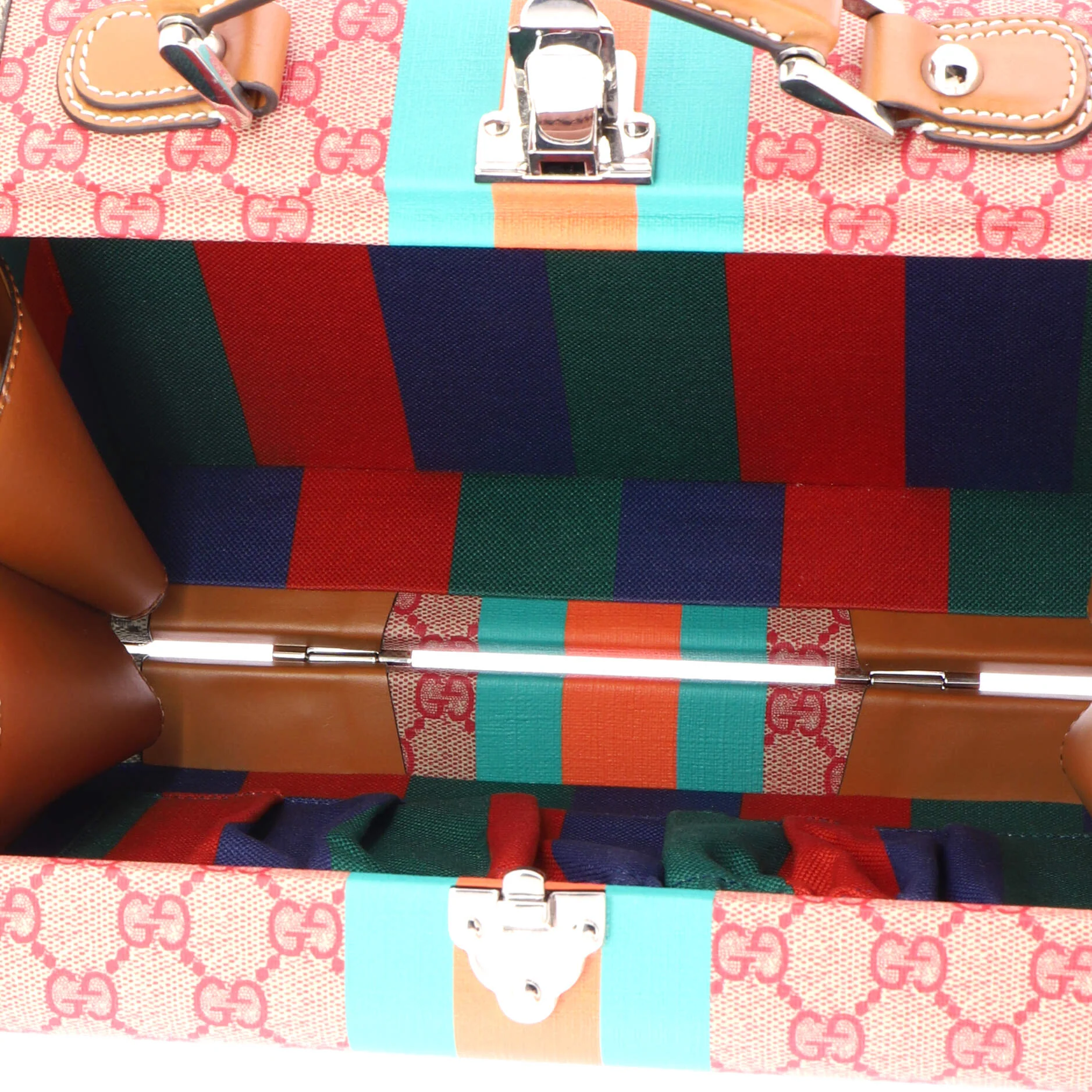 Savoy Top Handle Beauty Case GG Coated Canvas with Leather - Image 5