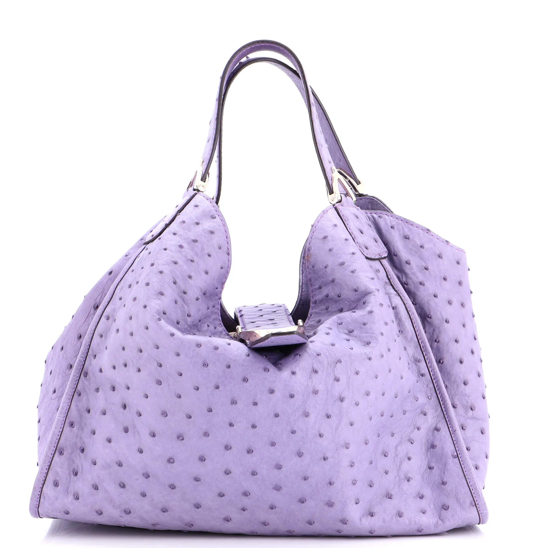Soft Stirrup Tote Ostrich Medium