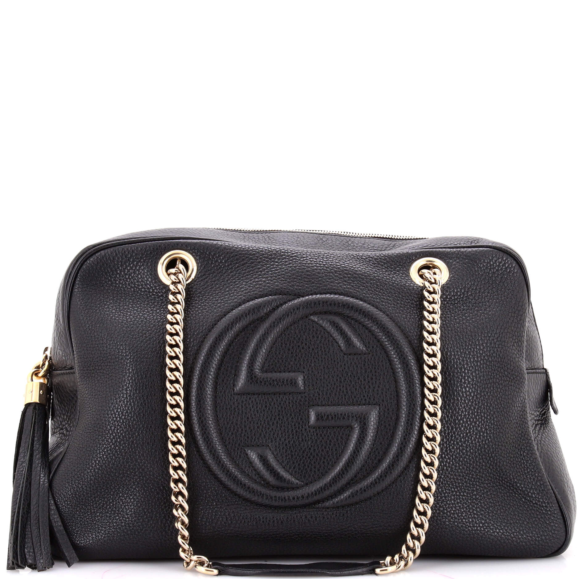 Soho Chain Zip Shoulder Bag Leather Medium
