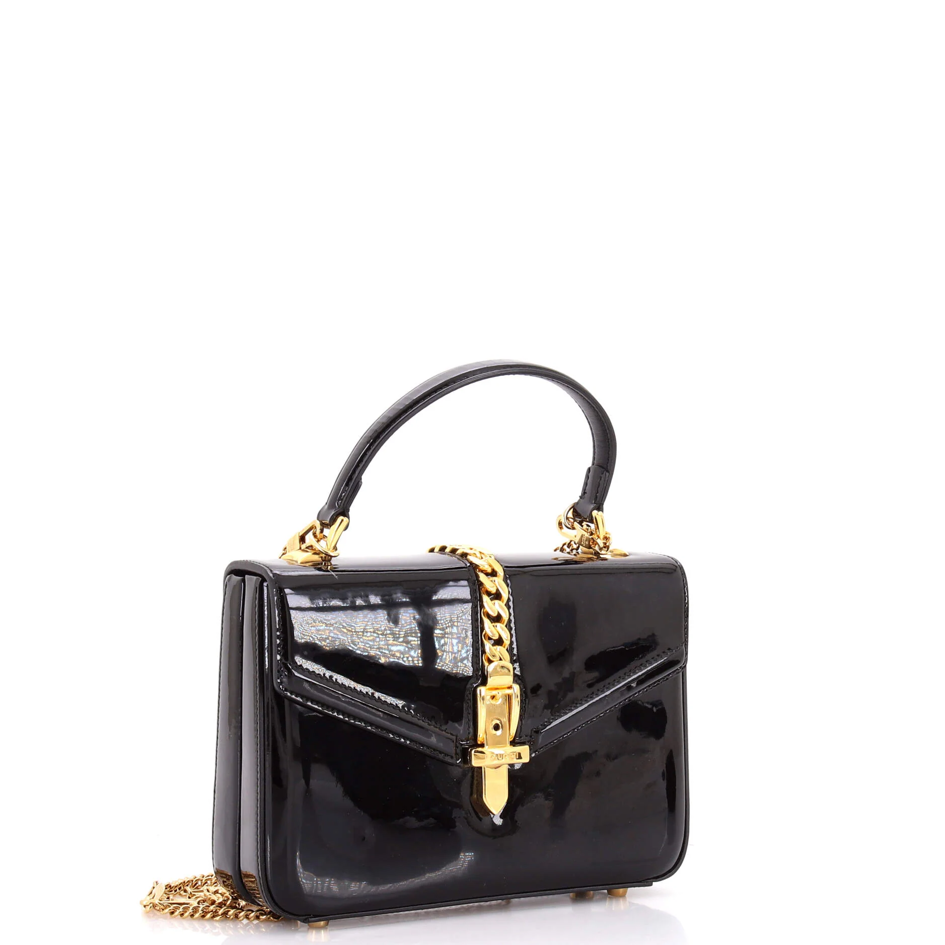 Sylvie 1969 Top Handle Bag Patent Mini - Image 2