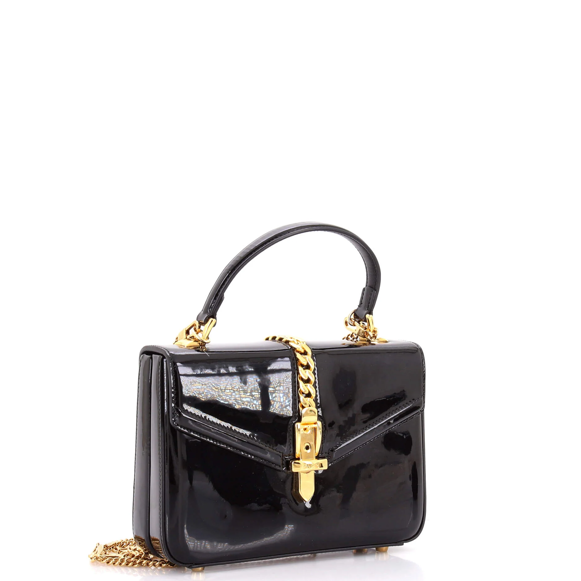 Sylvie 1969 Top Handle Bag Patent Mini - Image 3
