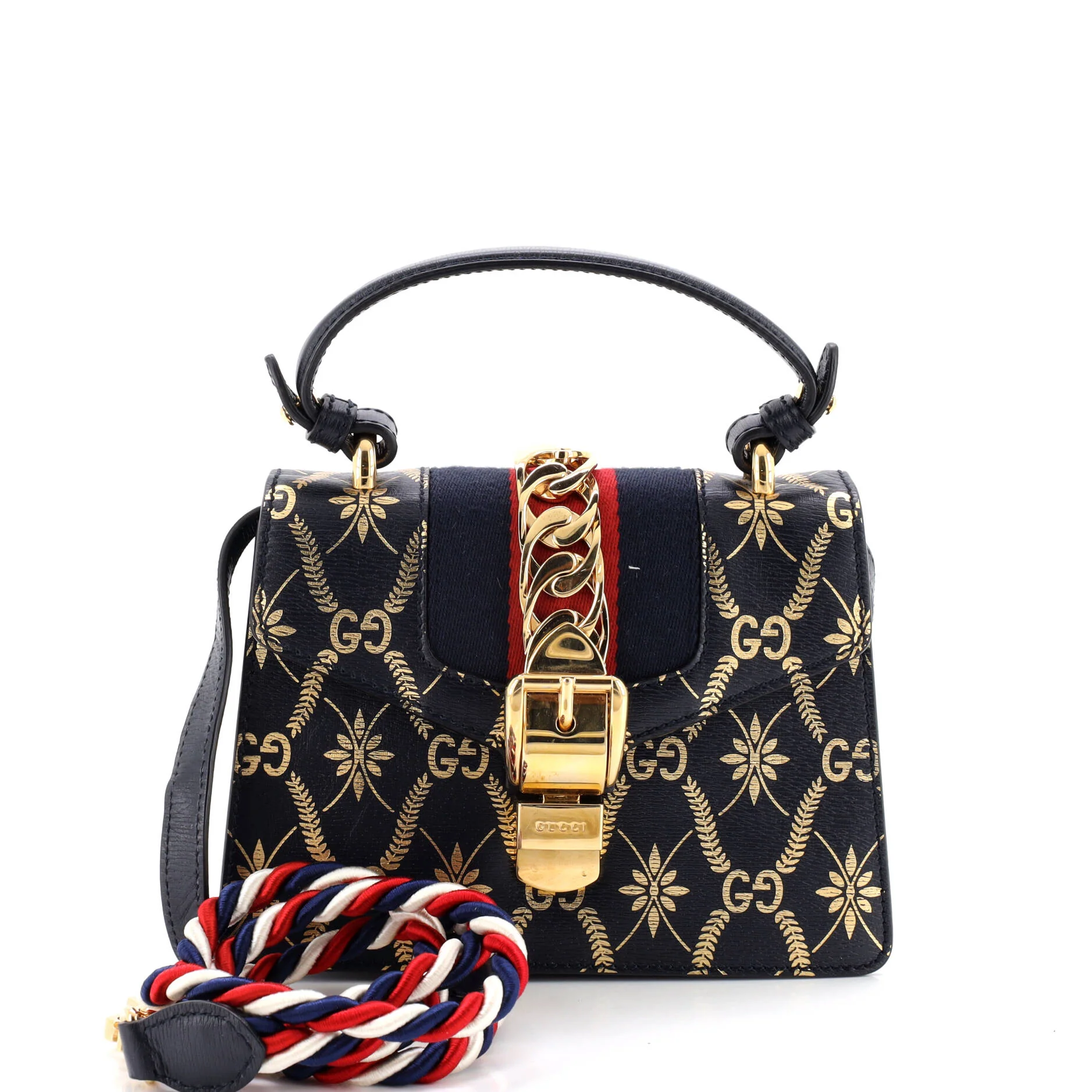Sylvie Top Handle Bag Printed Leather Mini