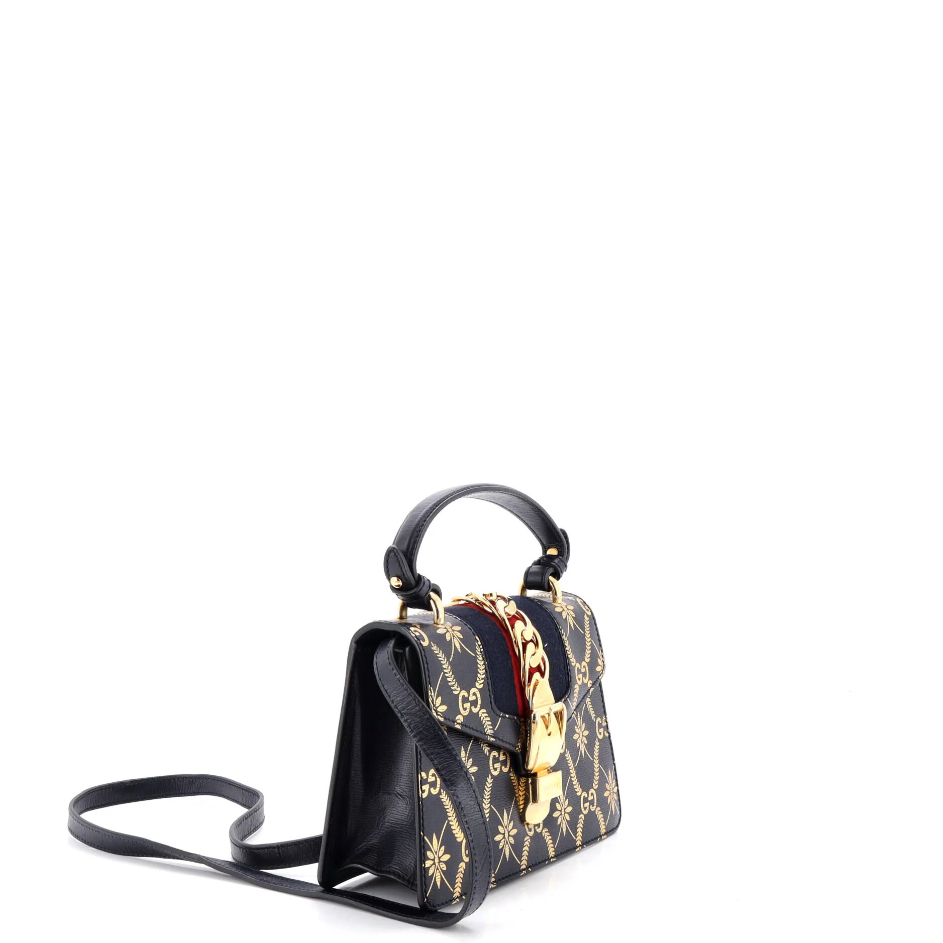 Sylvie Top Handle Bag Printed Leather Mini - Image 4