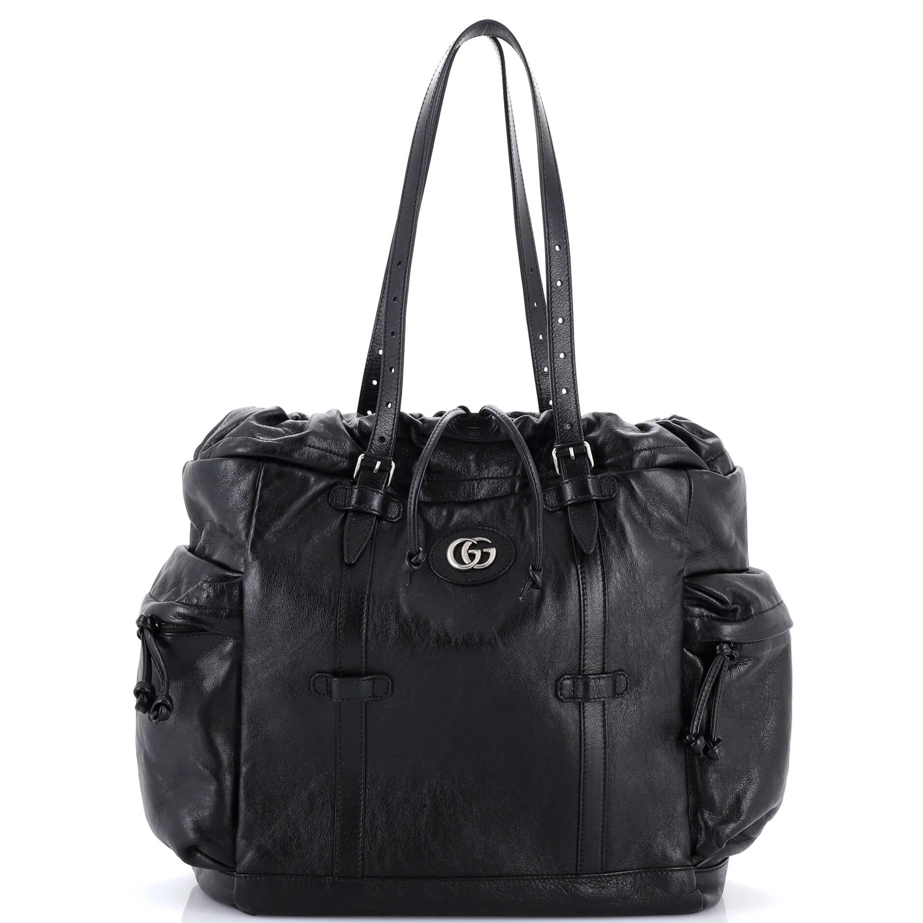 Tonal GG Drawstring Tote Leather