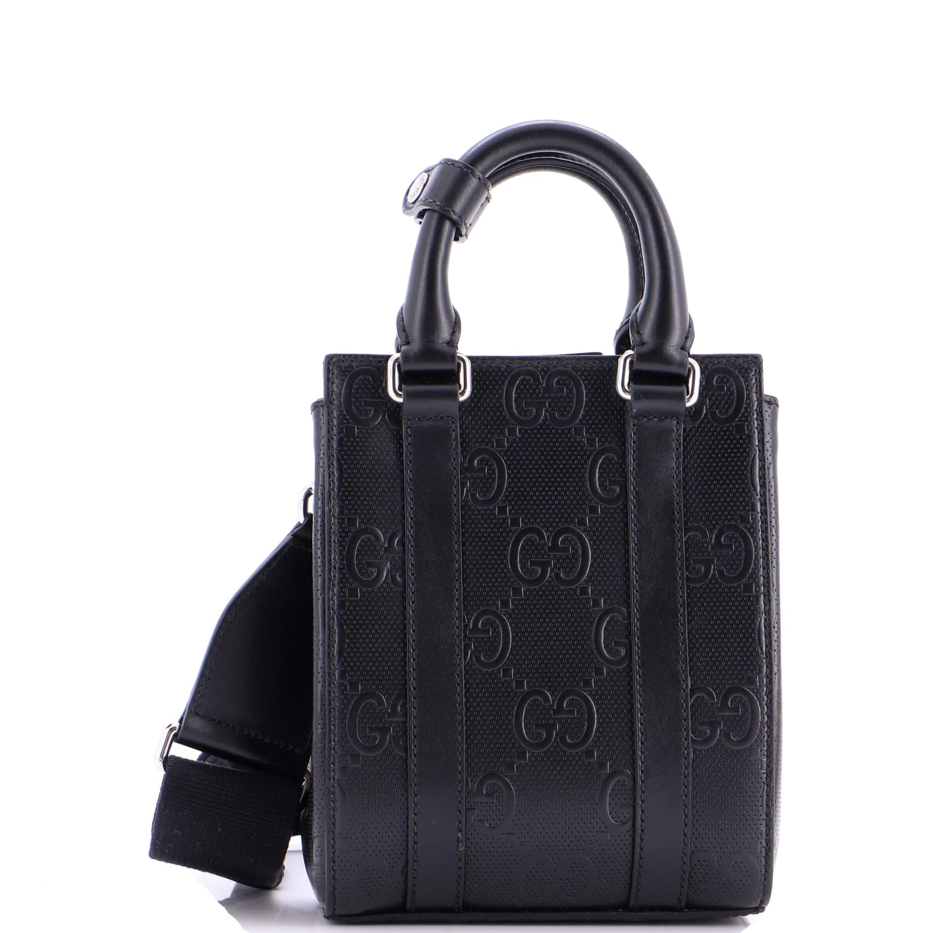 Vertical Tote GG Embossed Perforated Leather Mini