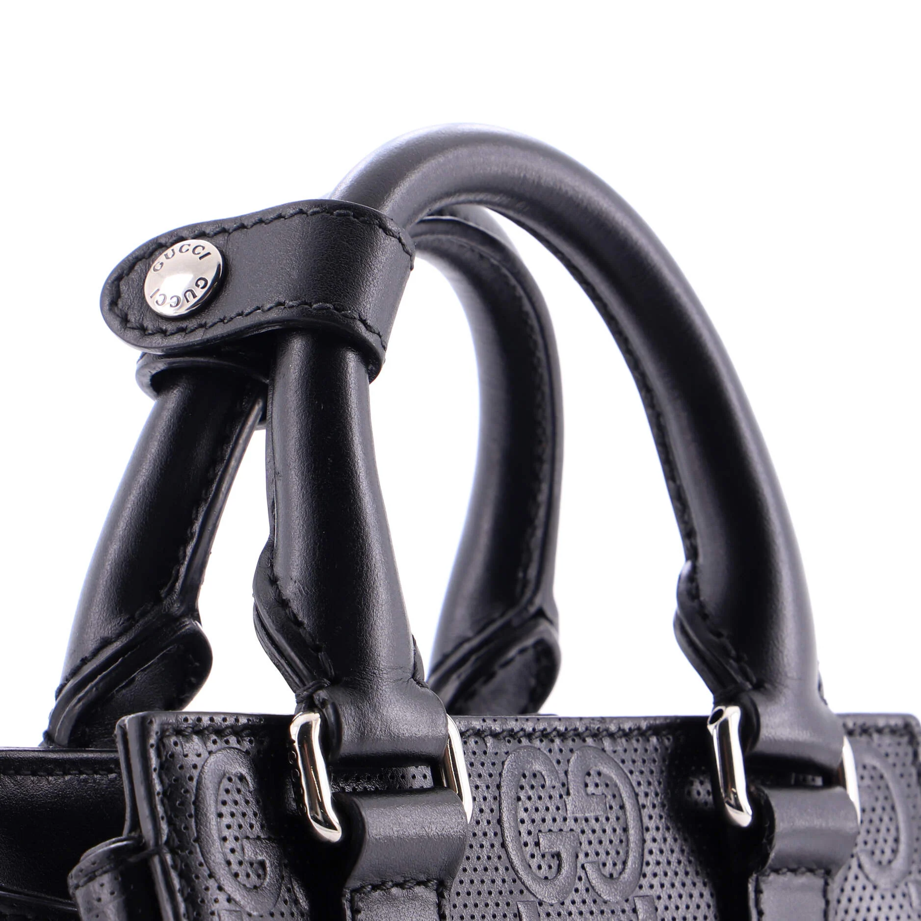 Vertical Tote GG Embossed Perforated Leather Mini - Image 8