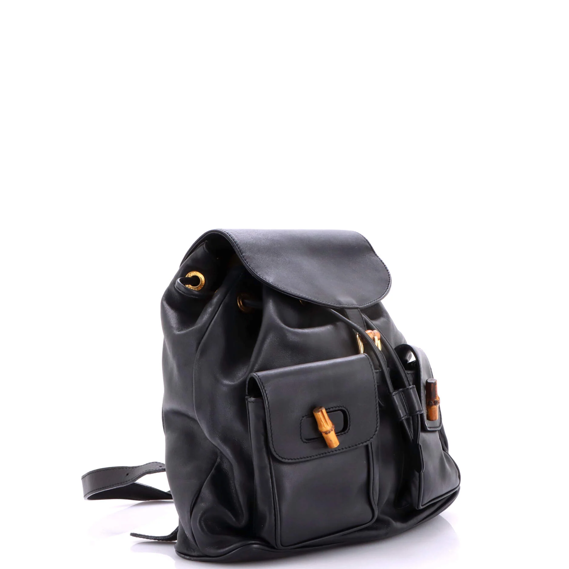 Vintage Bamboo Backpack Leather Medium - Image 2