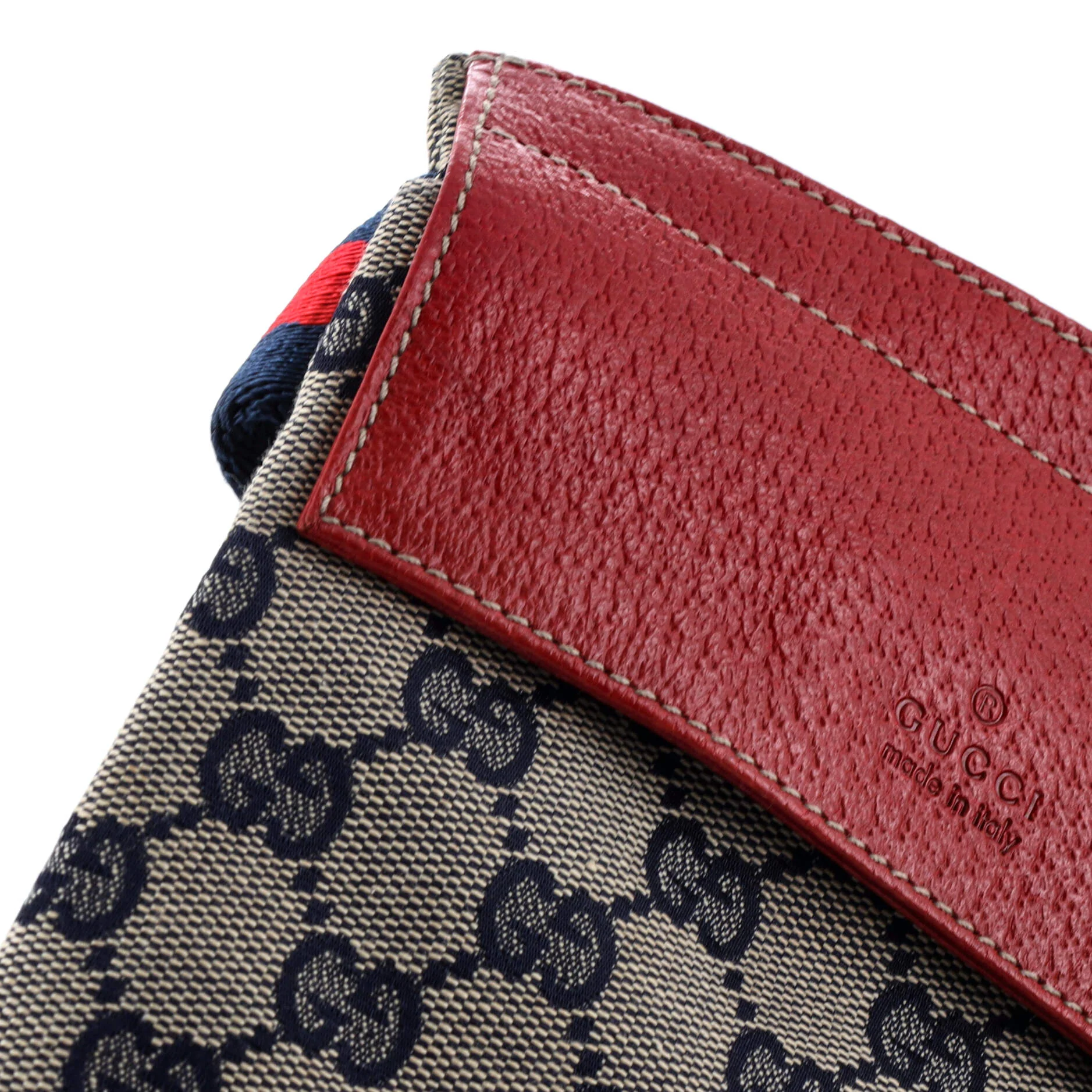 Vintage Double Belt Bag GG Canvas with Leather - Image 6