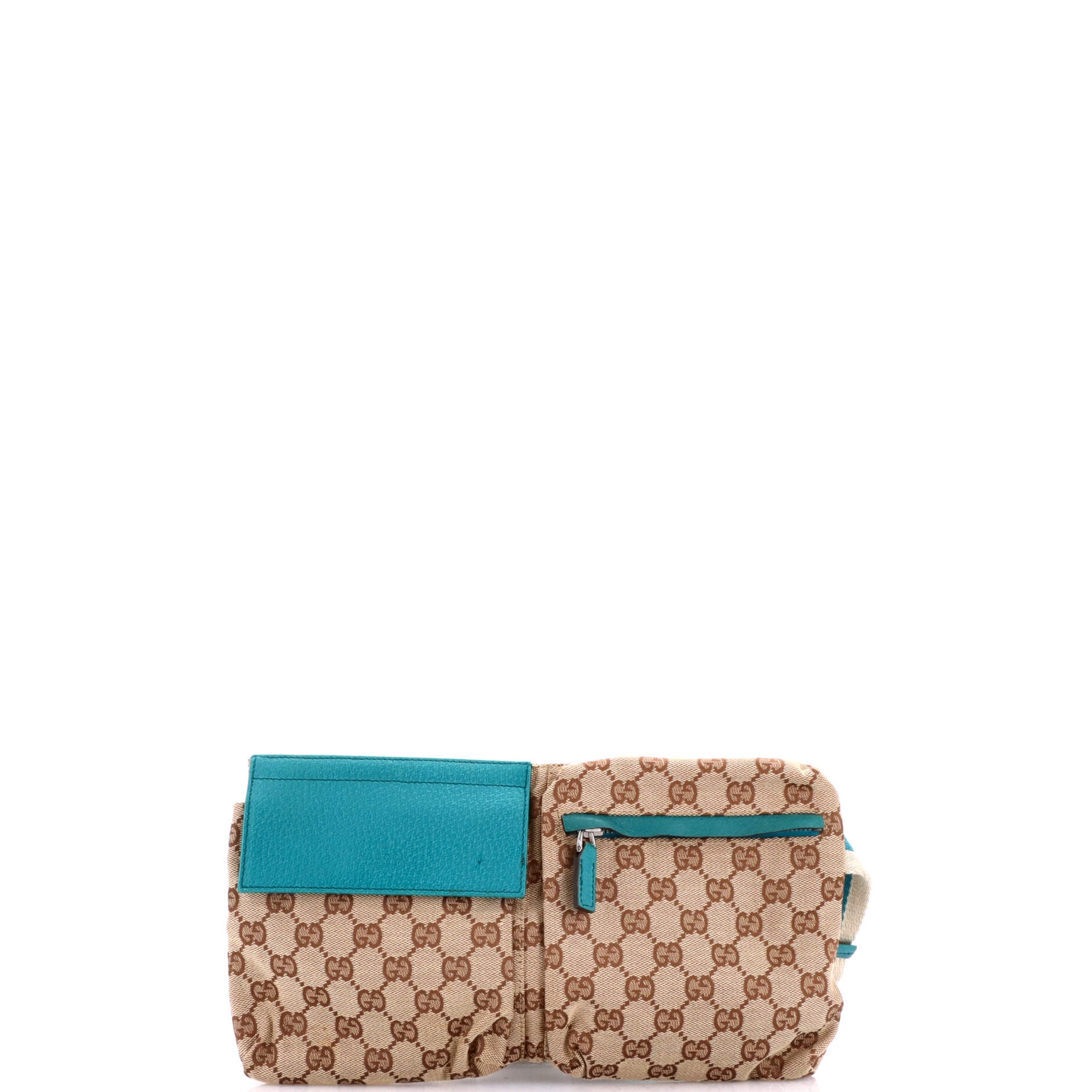 Vintage Double Belt Bag GG Canvas with Leather - Image 3
