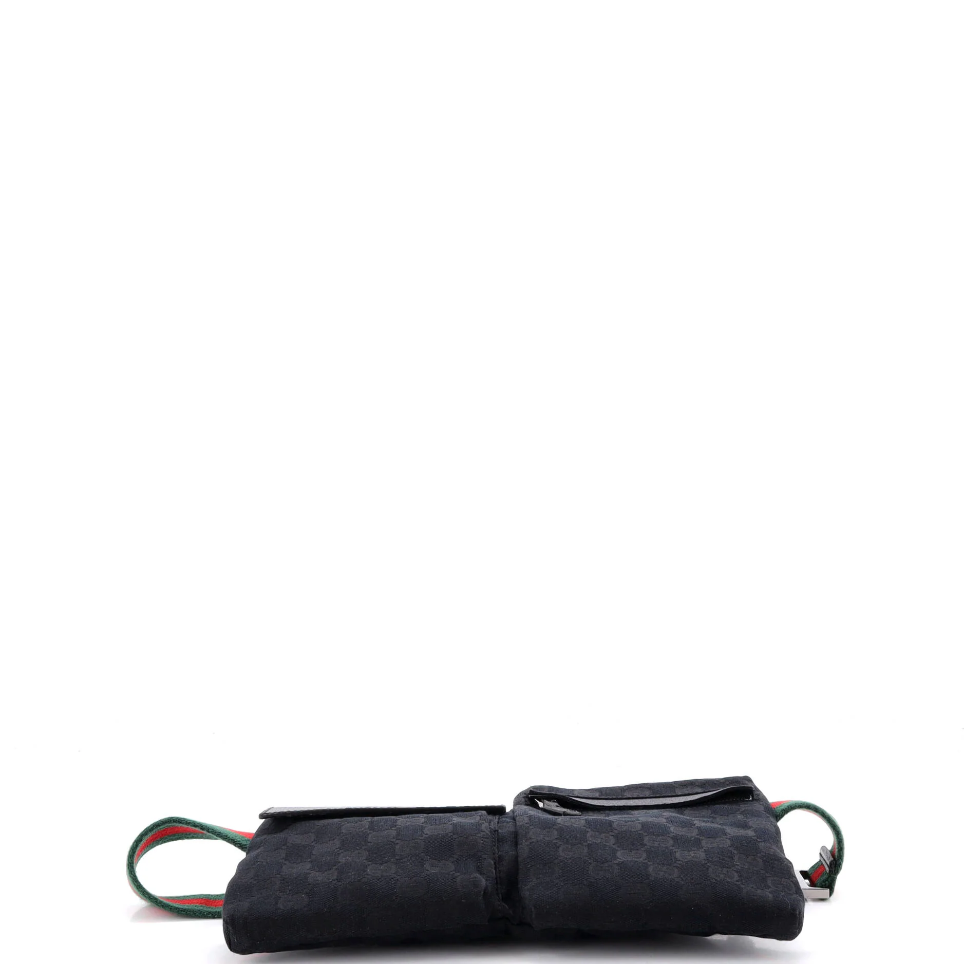 Vintage Double Belt Bag GG Canvas with Leather Small - Image 4