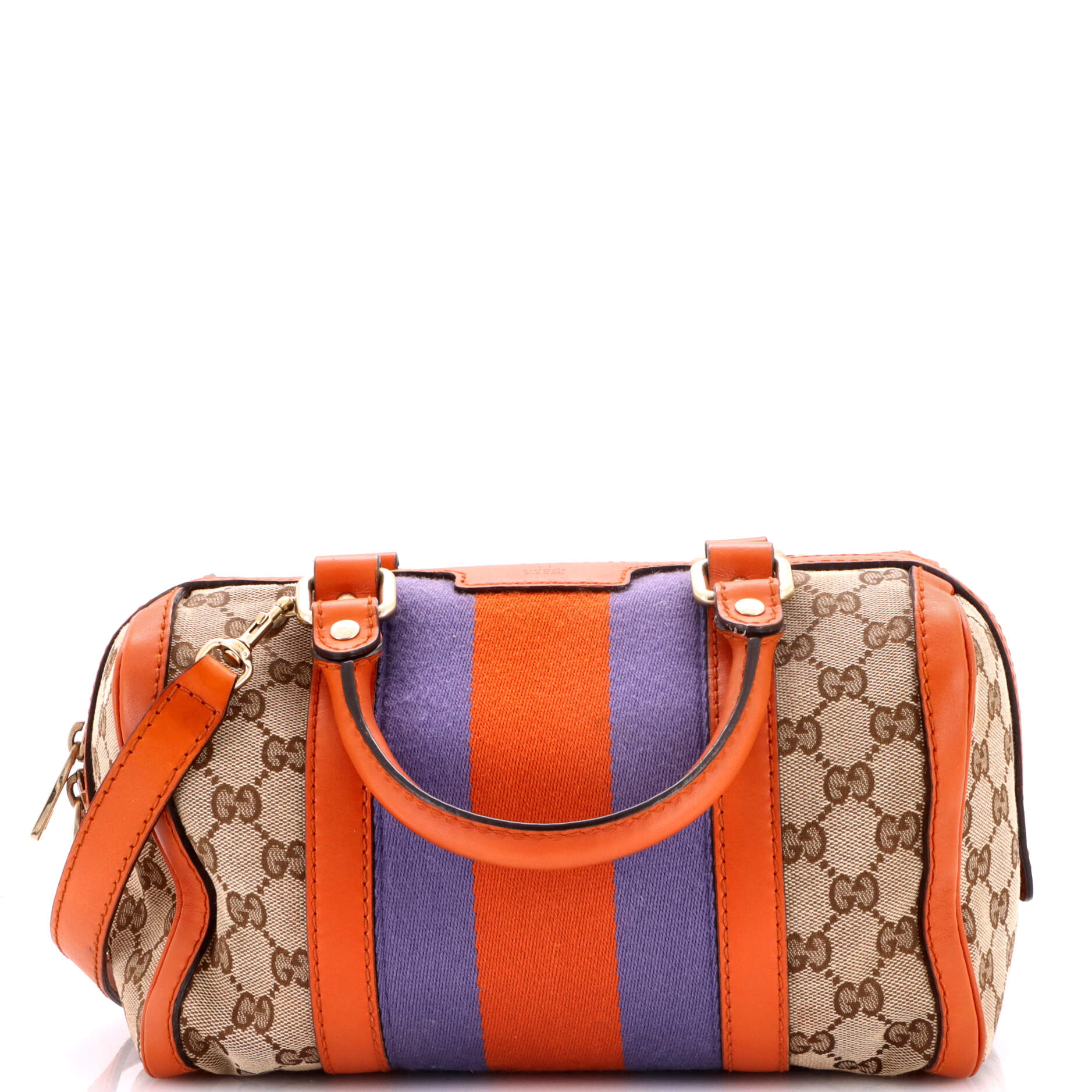 Vintage Web Boston Bag GG Canvas Small