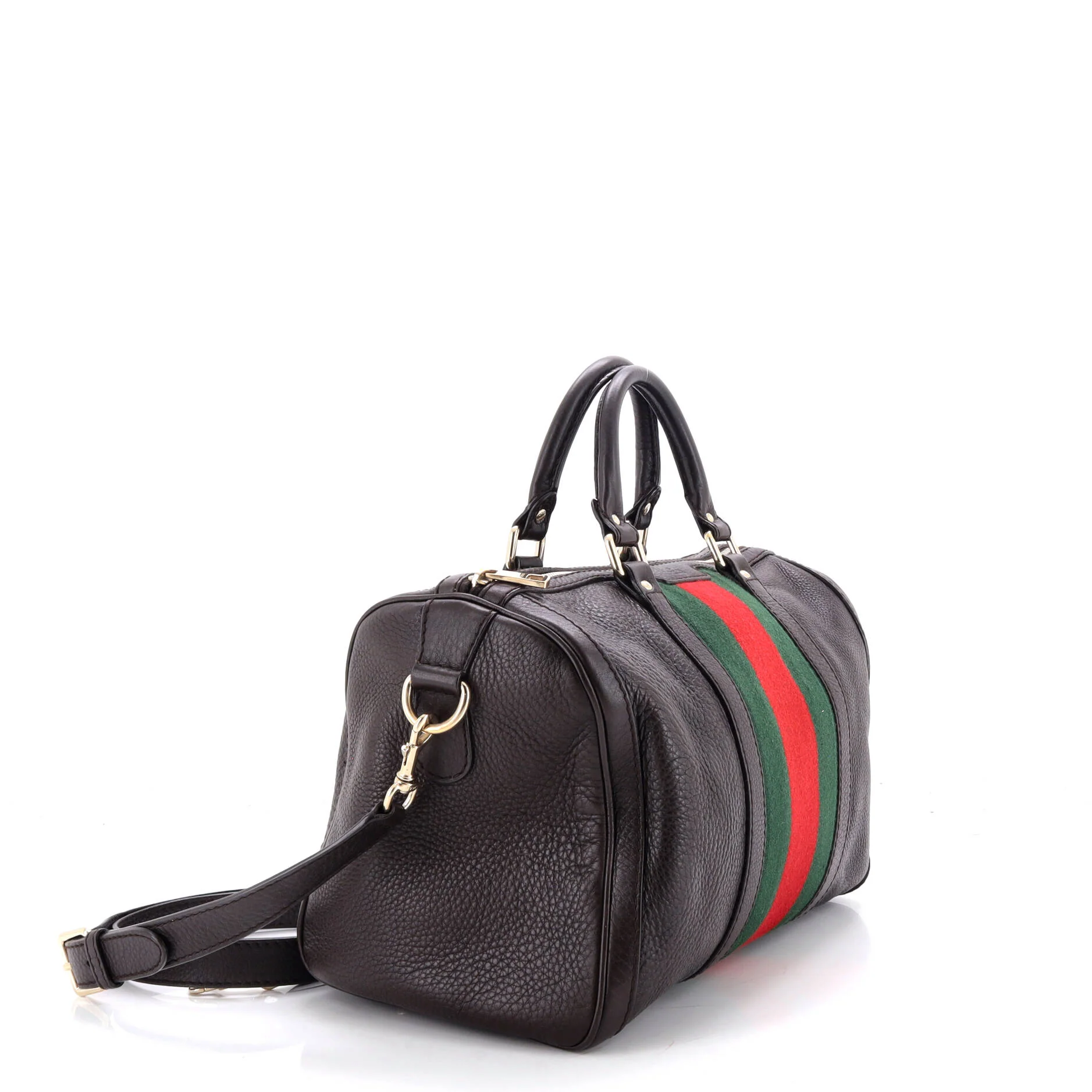 Vintage Web Boston Bag Leather Medium - Image 2