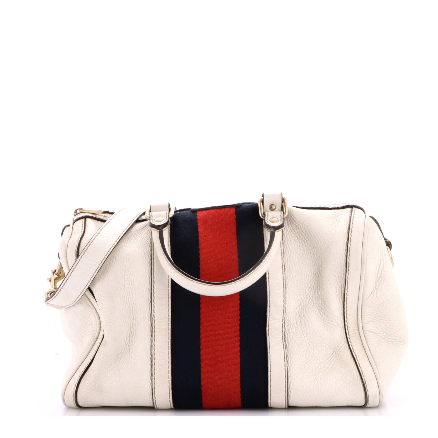 Vintage Web Boston Bag Leather Medium