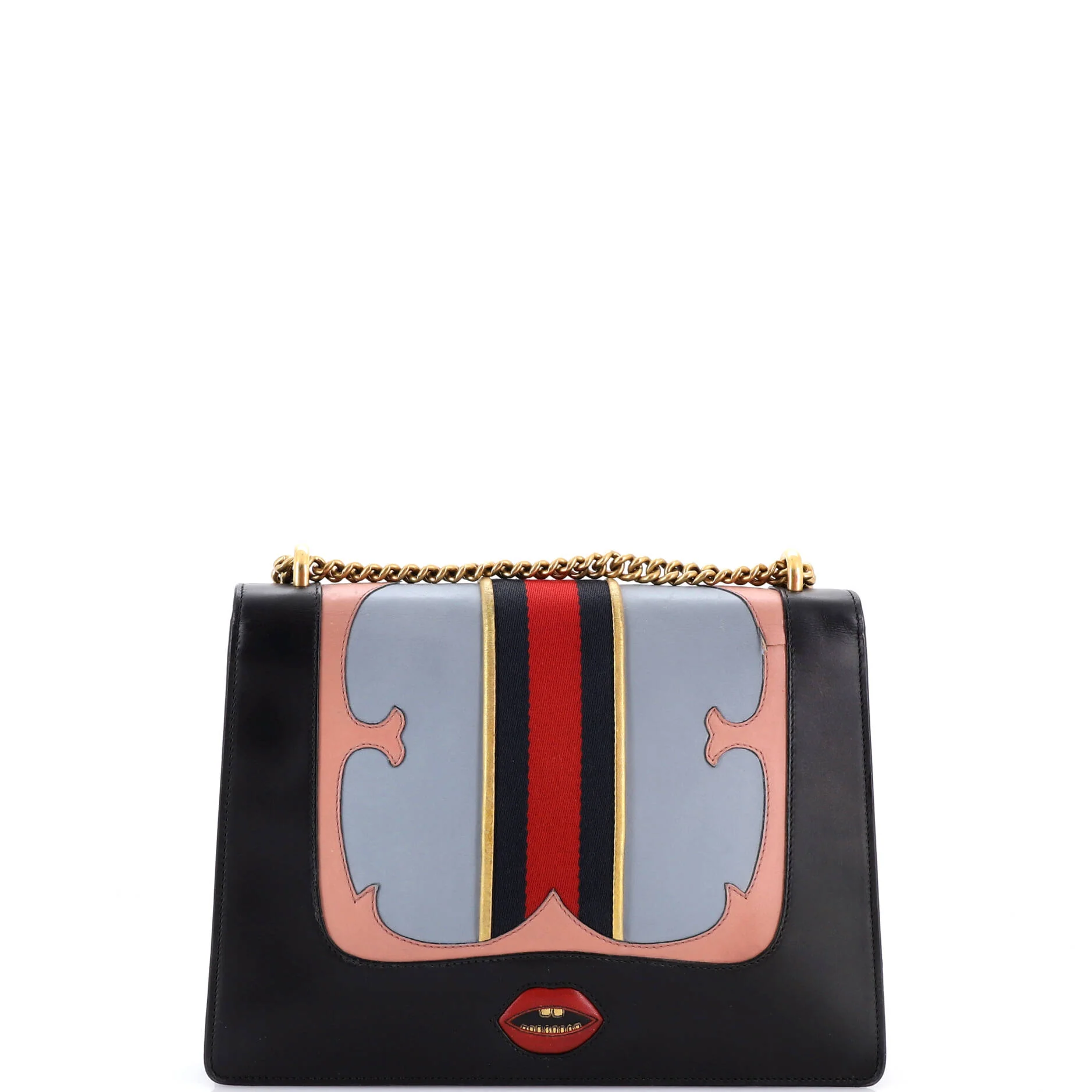 Web Heart GG Marmont Chain Shoulder Bag Leather Medium - Image 3