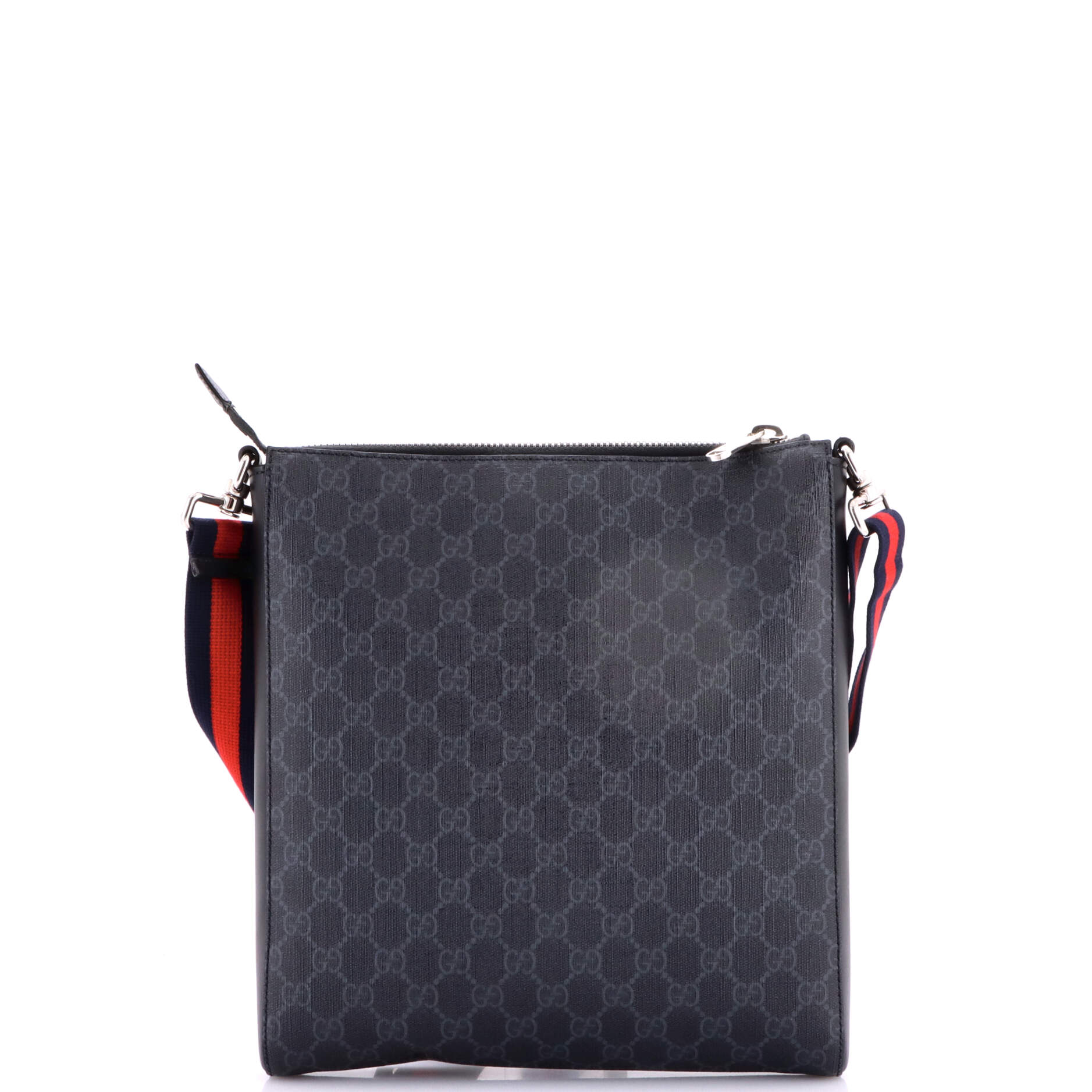 Web Strap Front Zip Messenger Bag GG Coated Canvas Medium - Image 3