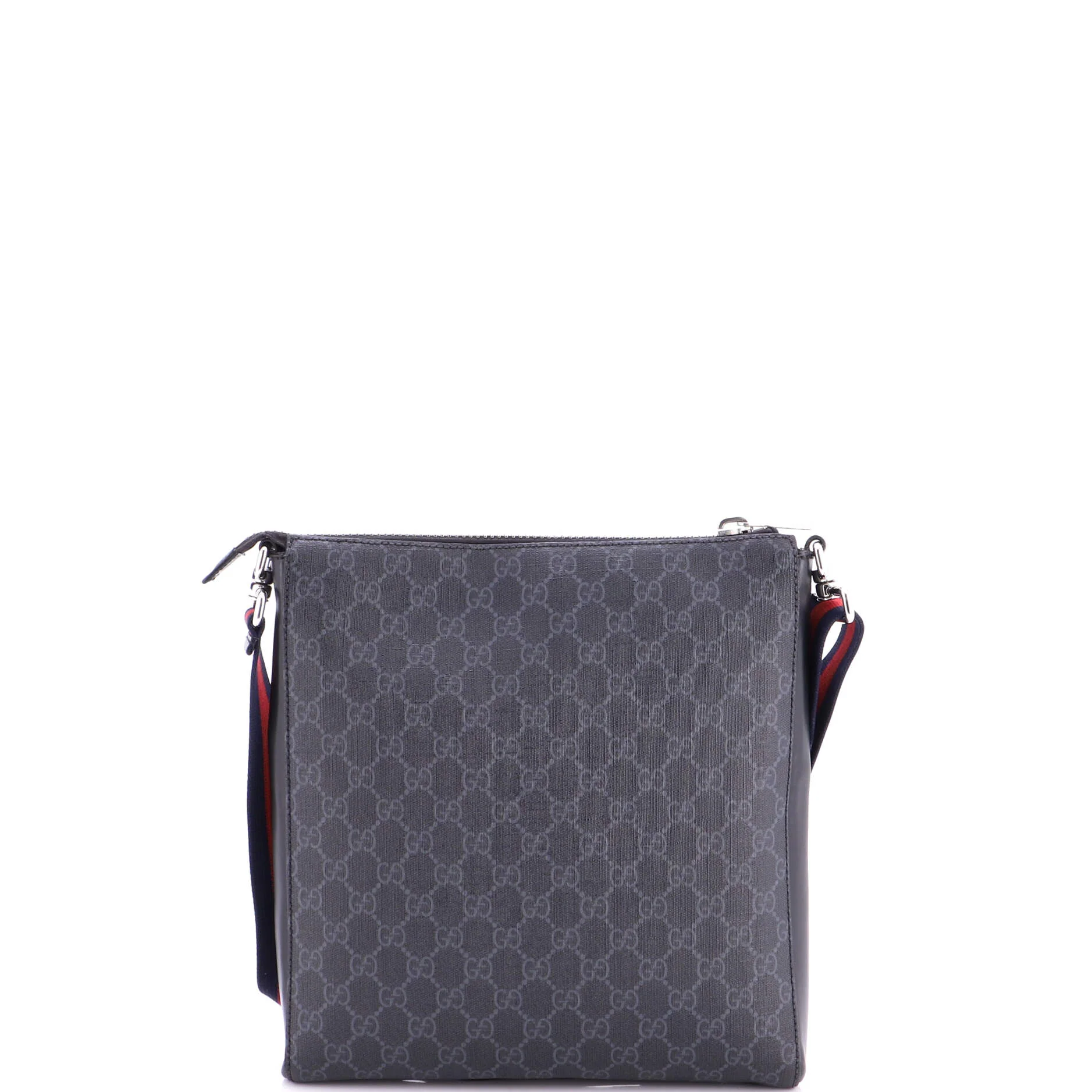 Web Strap Front Zip Messenger Bag GG Coated Canvas Medium - Image 3