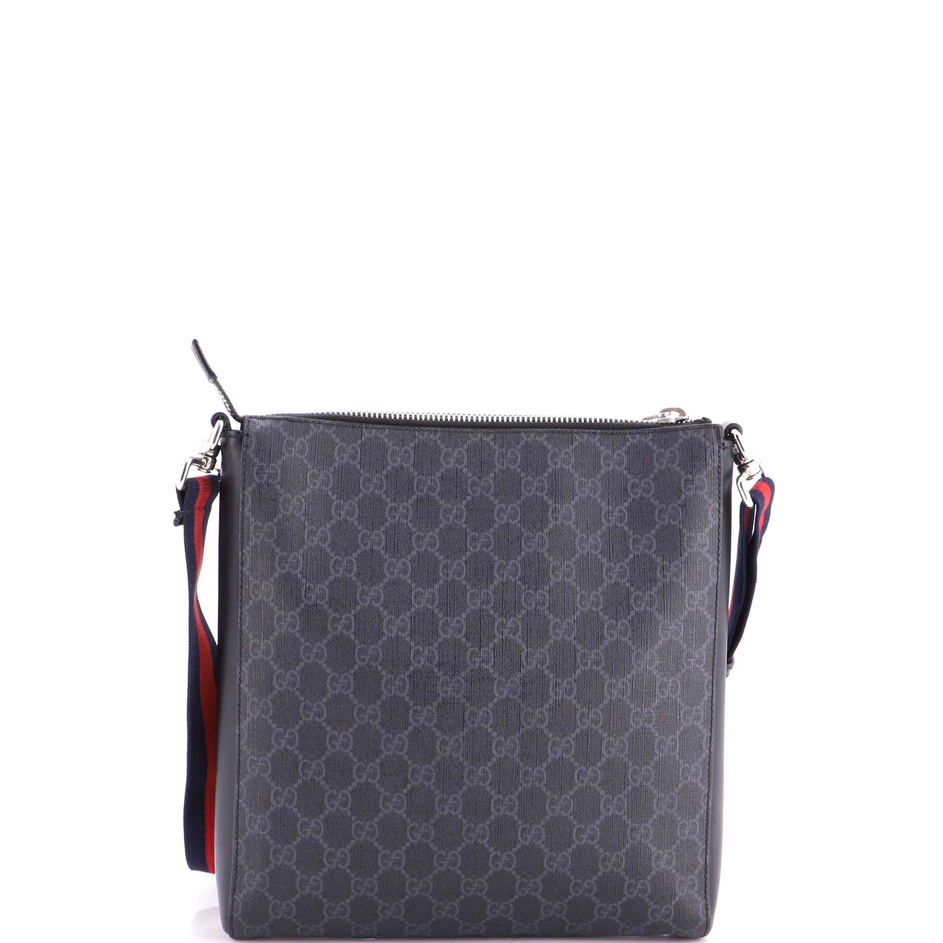 Web Strap Front Zip Messenger Bag GG Coated Canvas Medium - Image 3