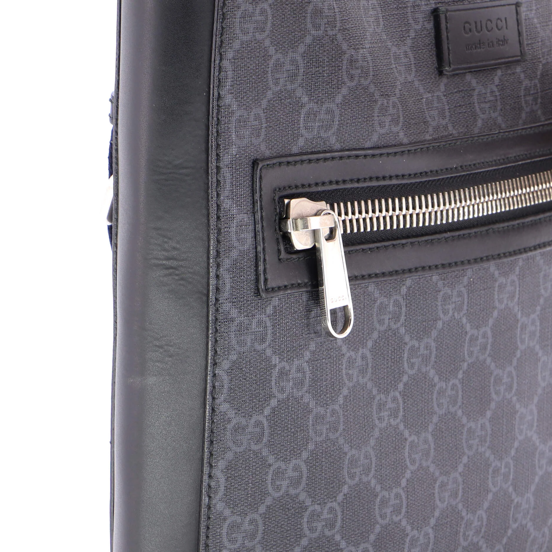 Web Strap Front Zip Messenger Bag GG Coated Canvas Medium - Image 6