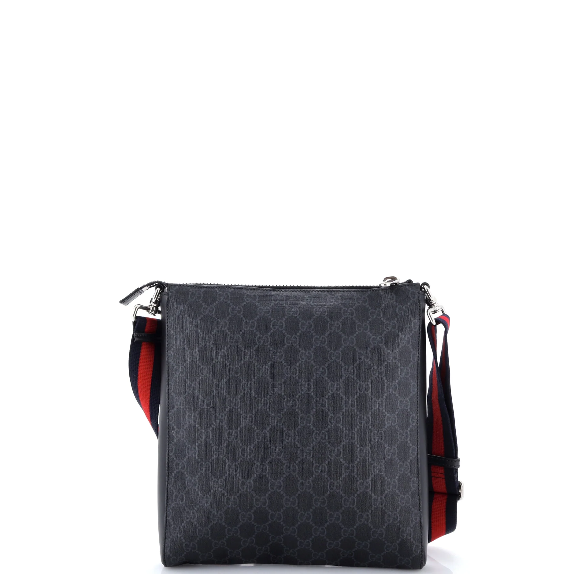 Web Strap Front Zip Messenger Bag GG Coated Canvas Medium - Image 3
