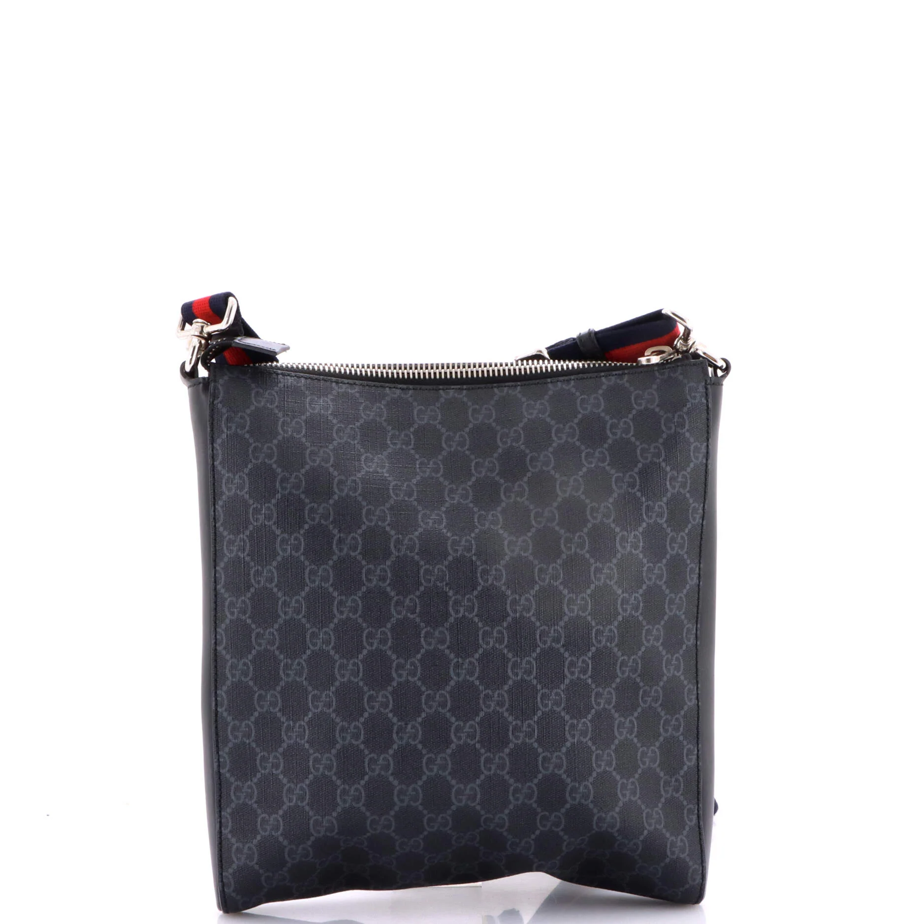 Web Strap Front Zip Messenger Bag GG Coated Canvas Medium - Image 3