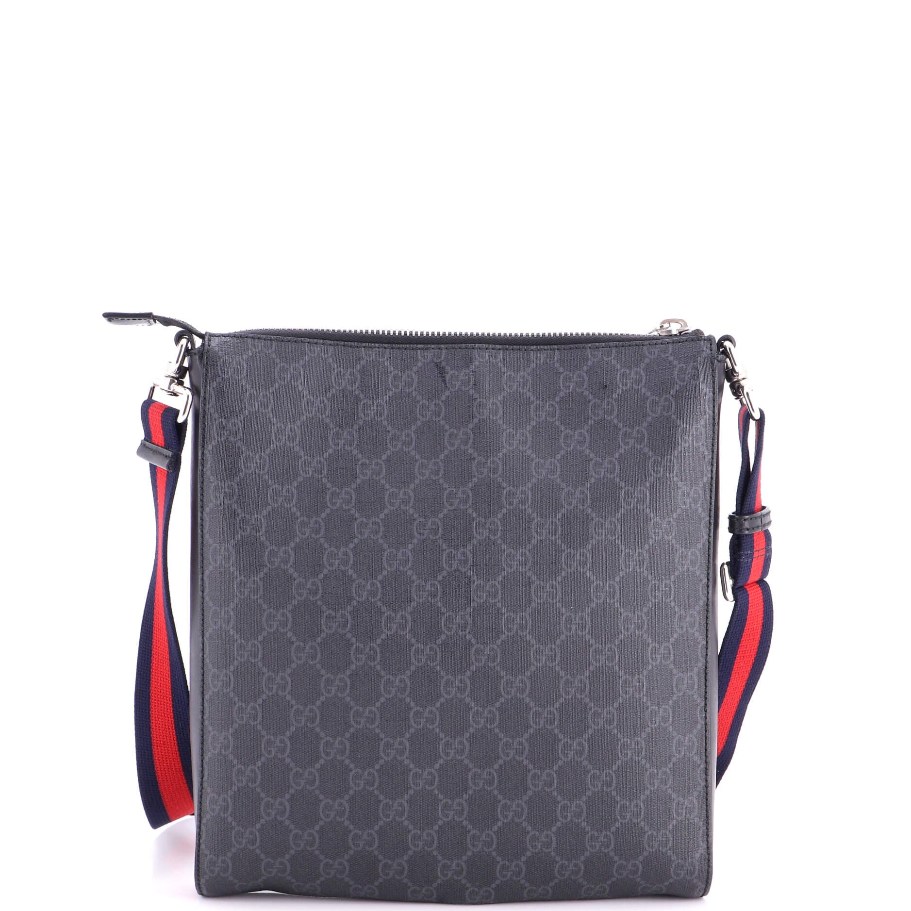 Web Strap Front Zip Messenger Bag GG Coated Canvas Medium - Image 3