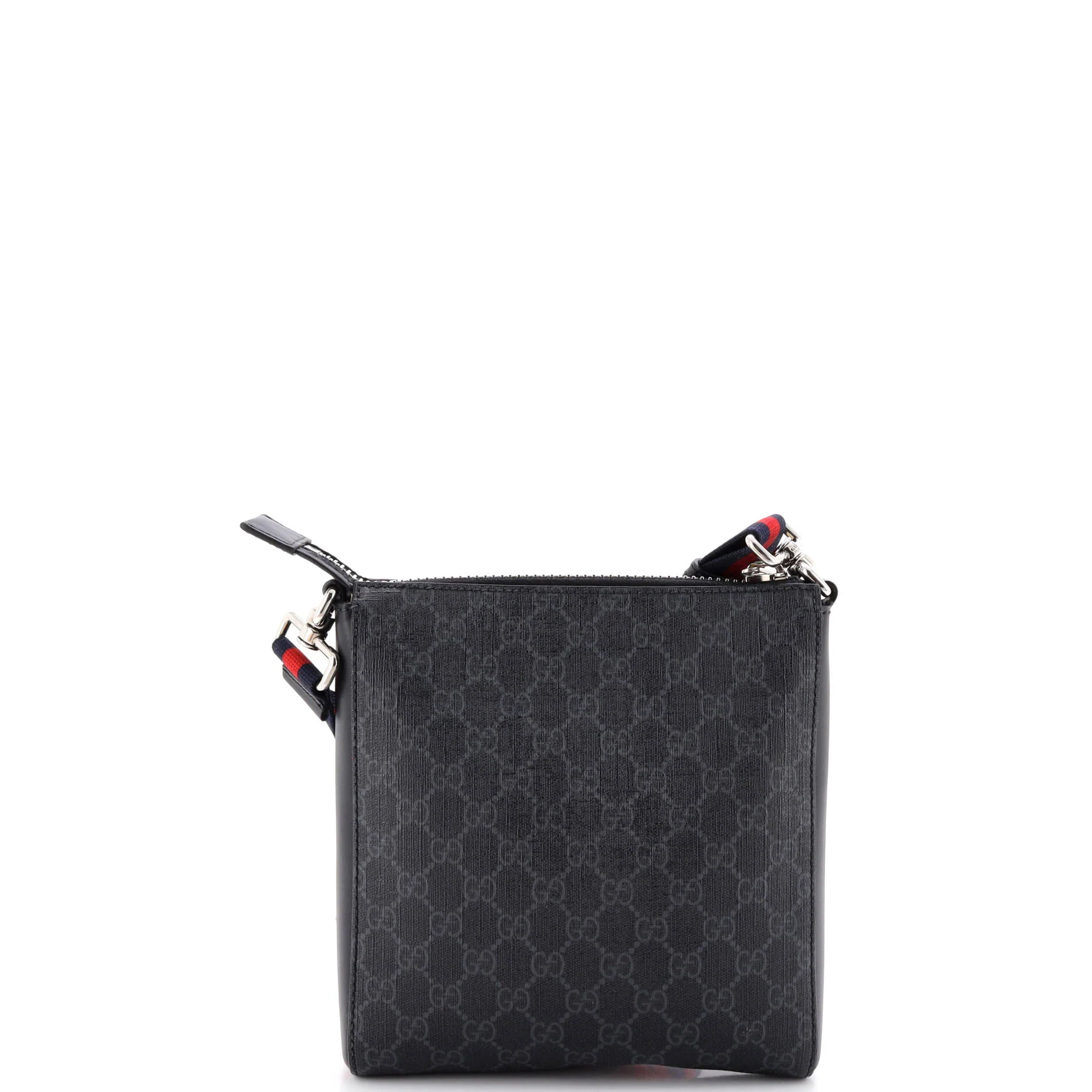 Web Strap Front Zip Messenger Bag GG Coated Canvas Small - Image 3