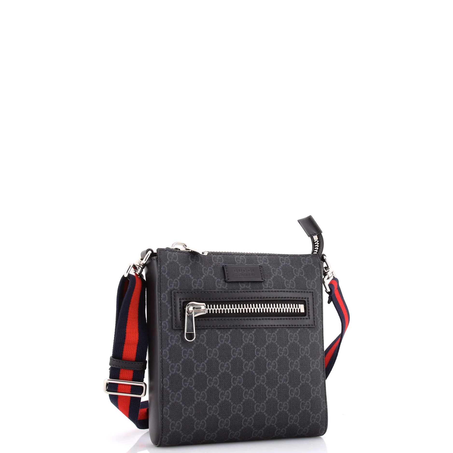 Web Strap Front Zip Messenger Bag GG Coated Canvas Small - Image 2