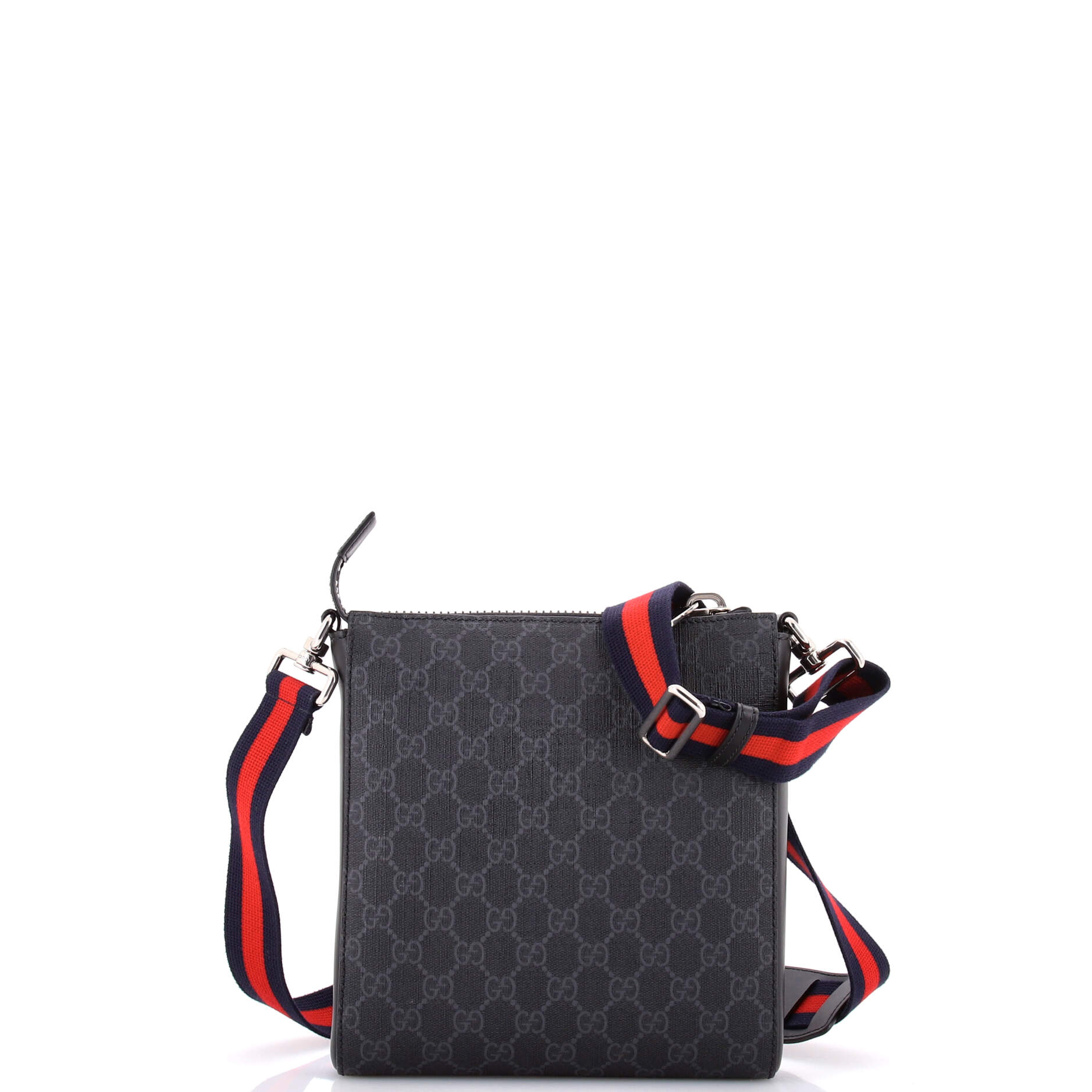 Web Strap Front Zip Messenger Bag GG Coated Canvas Small - Image 3