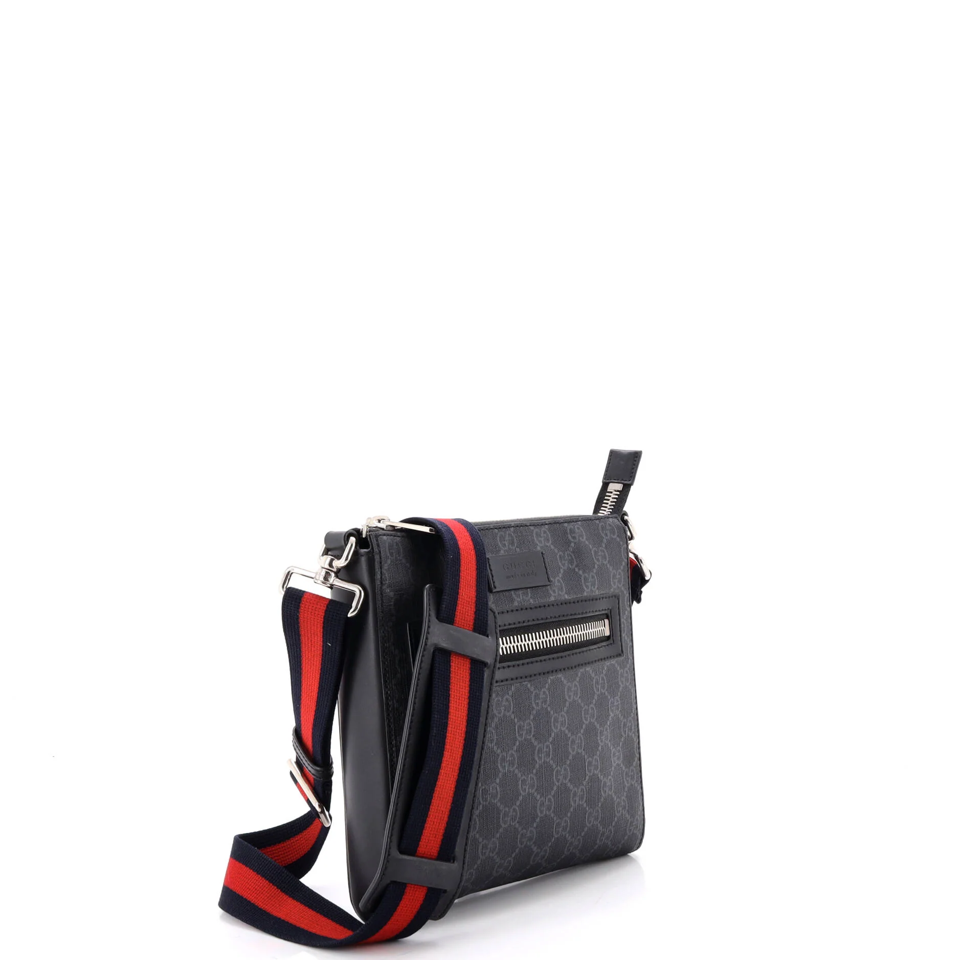 Web Strap Front Zip Messenger Bag GG Coated Canvas Small - Image 2