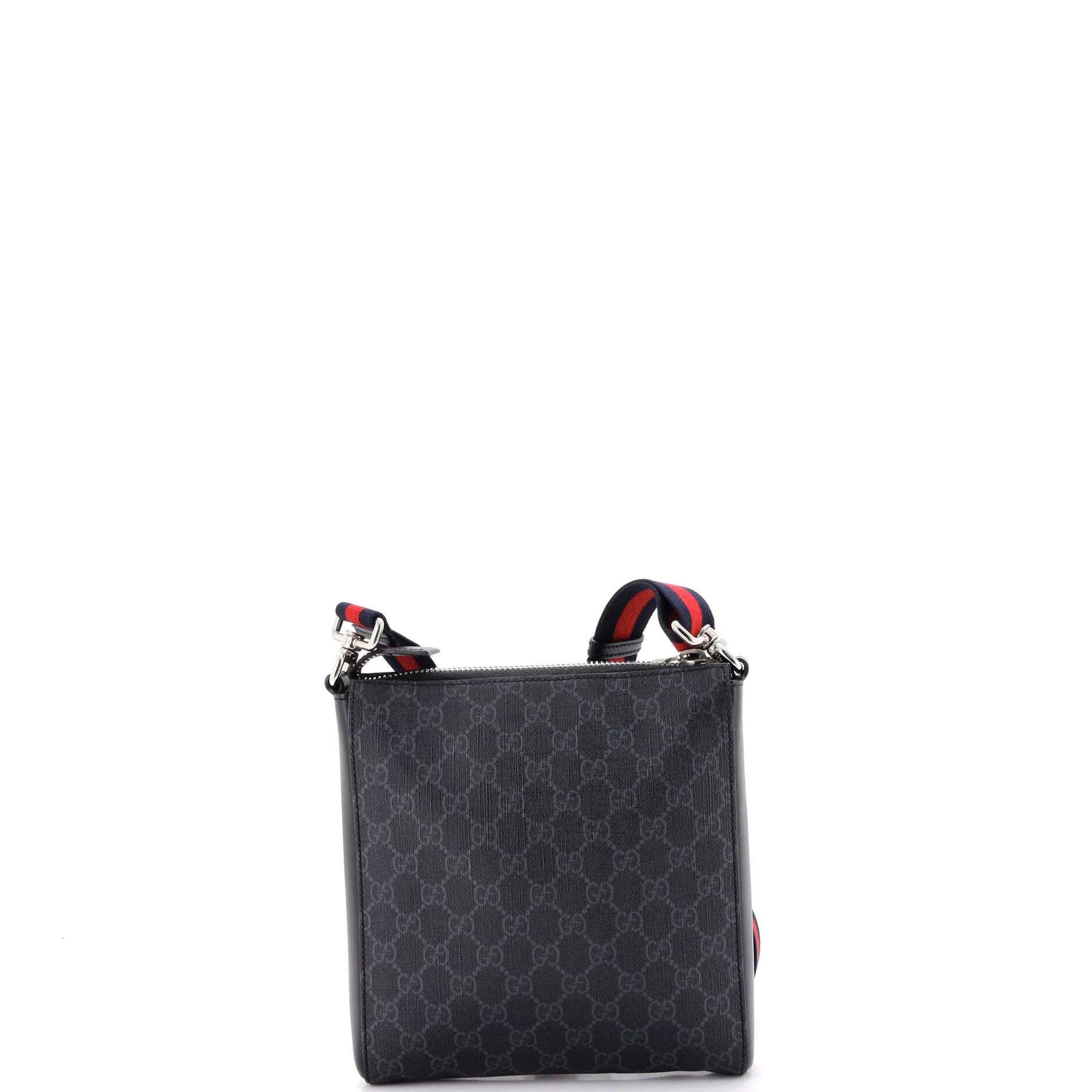 Web Strap Front Zip Messenger Bag GG Coated Canvas Small - Image 3
