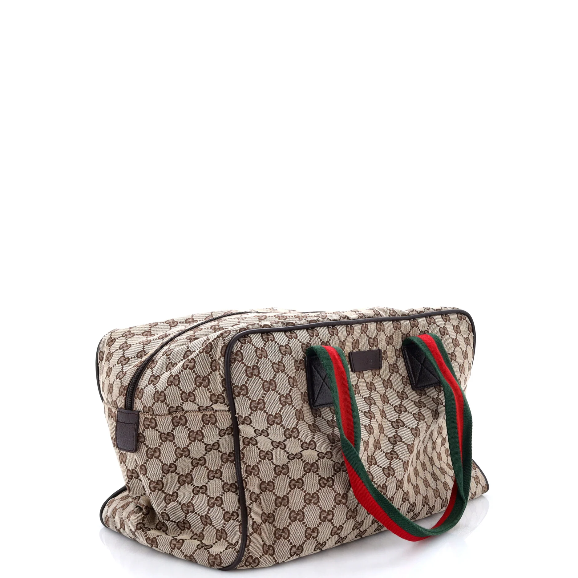 Web Strap Side Snap Carry On Duffle Bag GG Canvas Large - Image 2