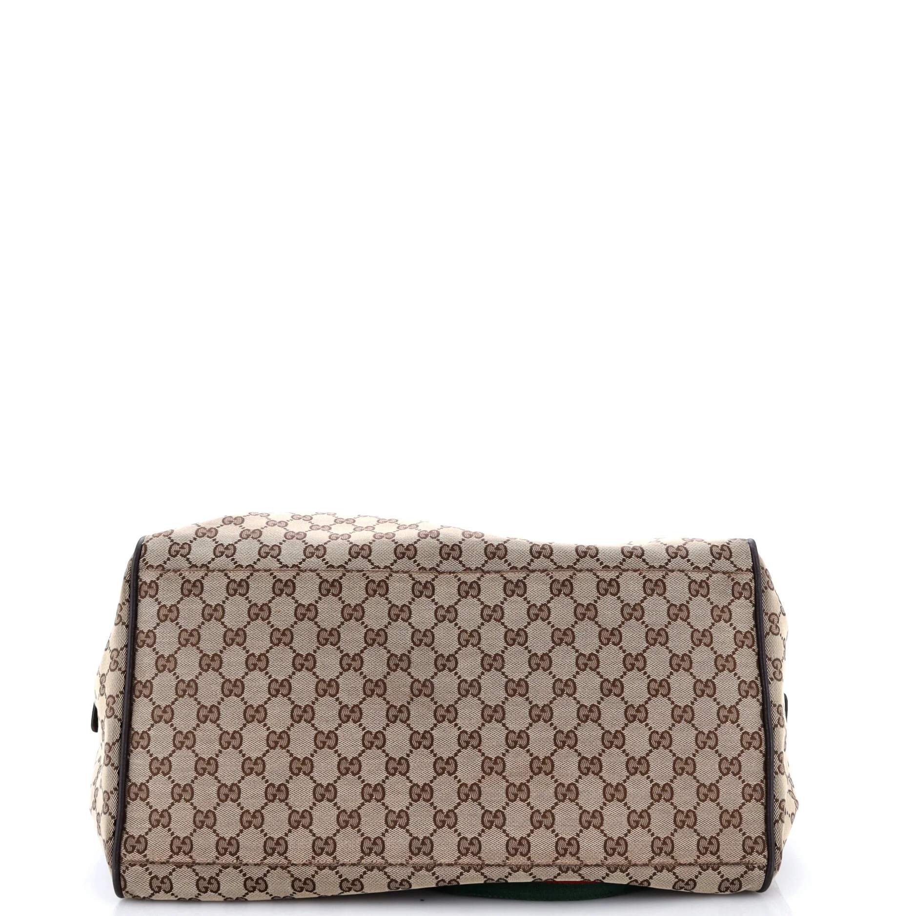Web Strap Side Snap Carry On Duffle Bag GG Canvas Large - Image 4