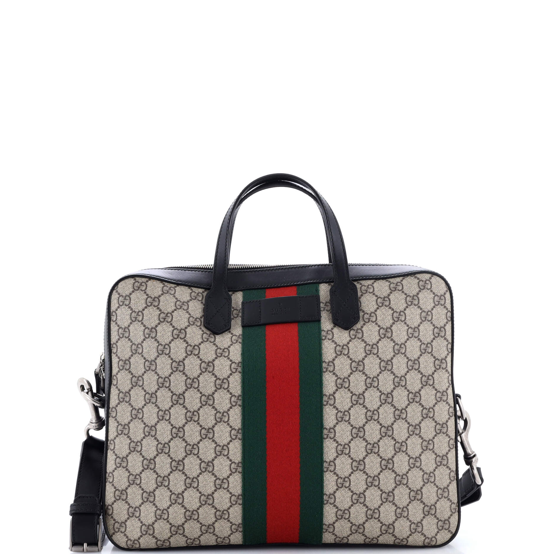 Web Zip Around Briefcase GG Coated Canvas Medium
