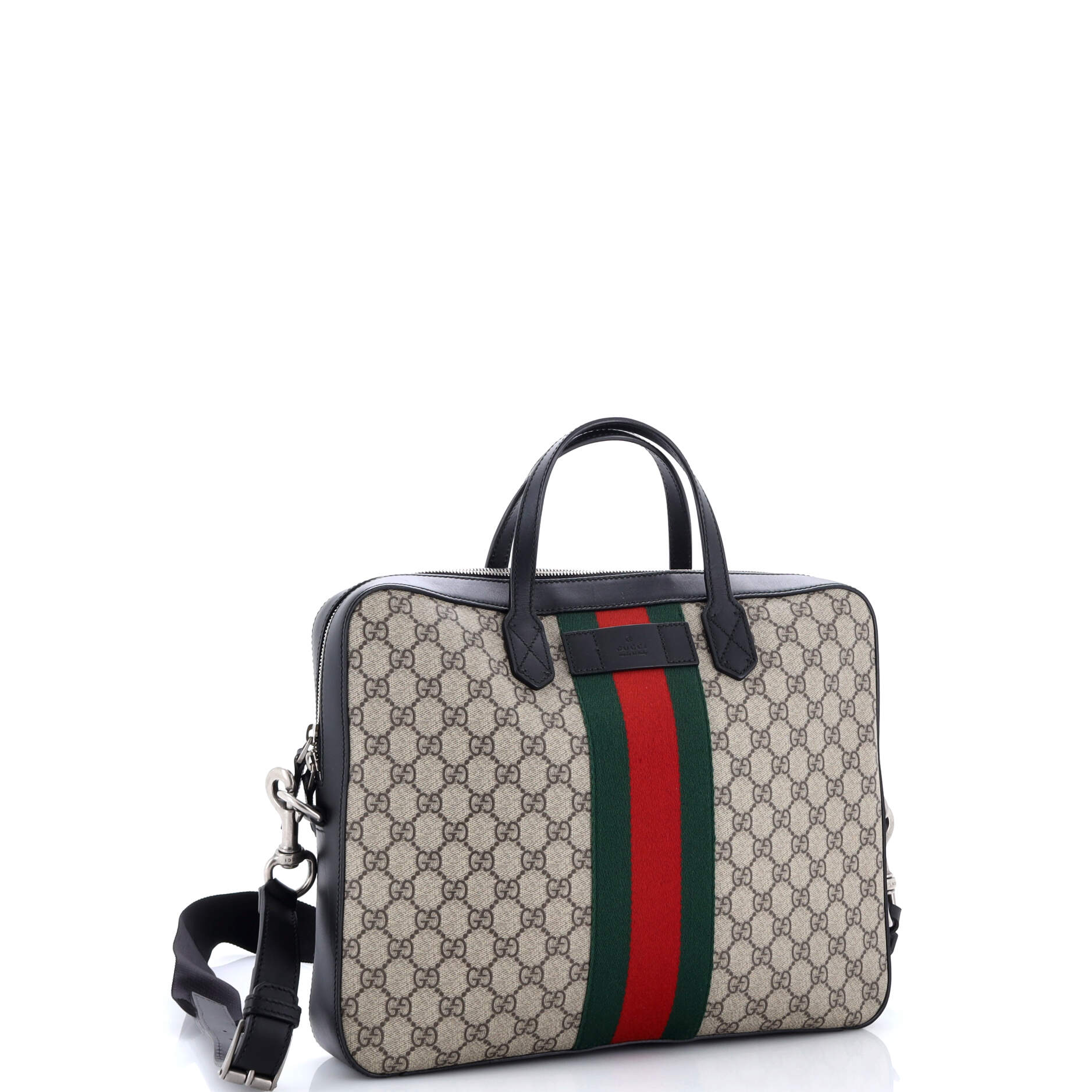 Web Zip Around Briefcase GG Coated Canvas Medium - Image 2