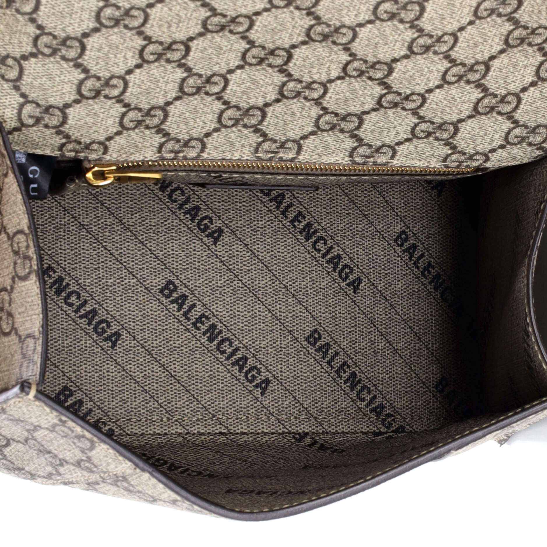 x Balenciaga The Hacker Project Hourglass Top Handle Bag GG Coated Canvas Small - Image 5