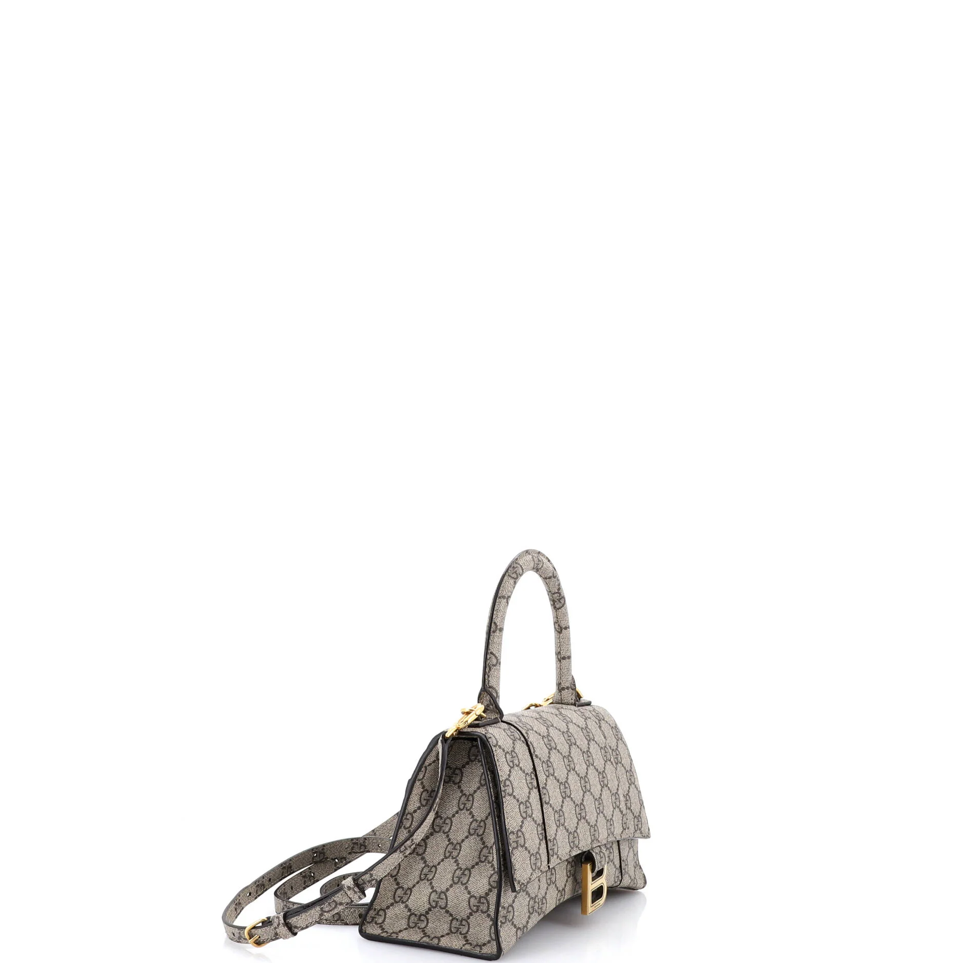 x Balenciaga The Hacker Project Hourglass Top Handle Bag GG Coated Canvas Small - Image 2