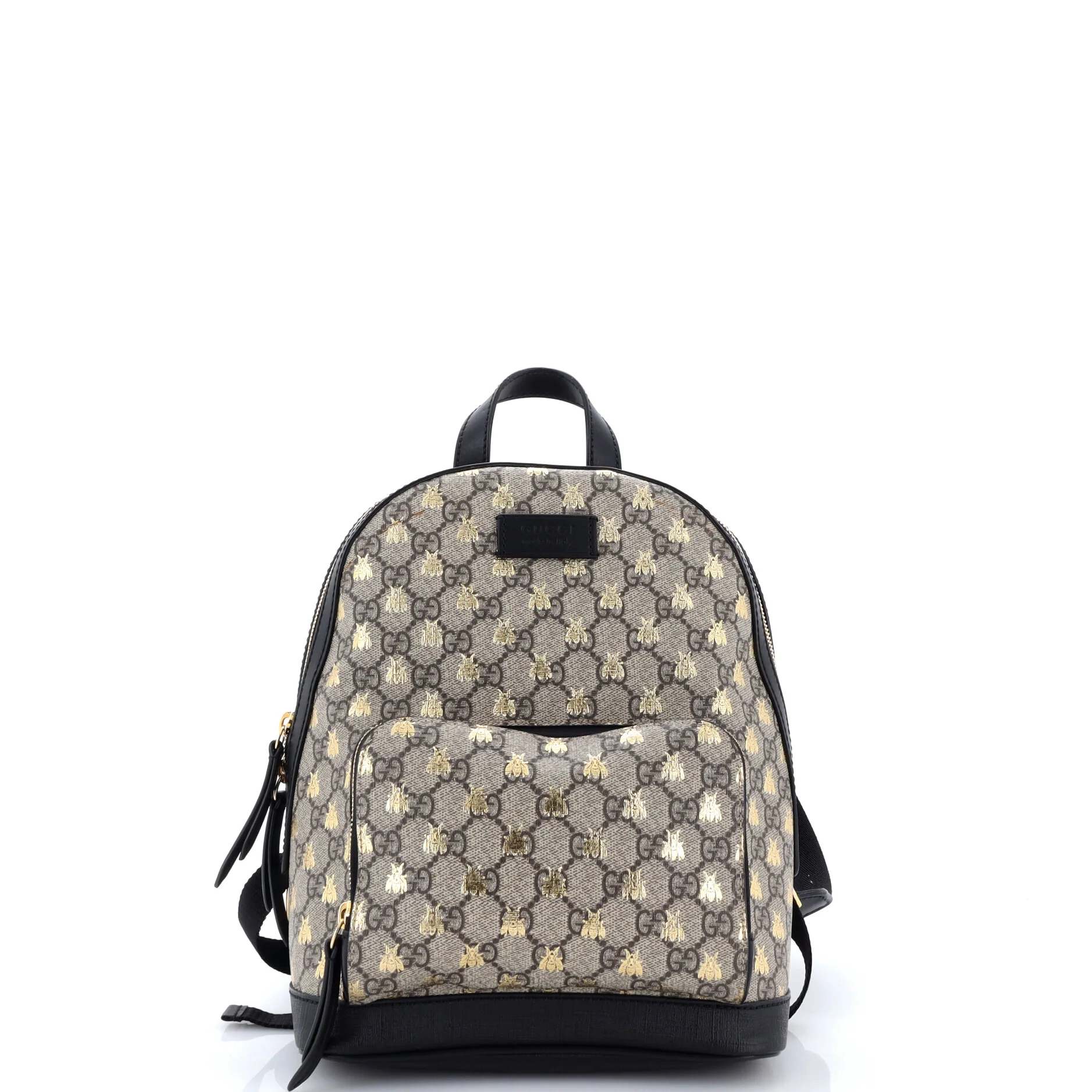 Zip Pocket Backpack Printed GG Coated Canvas Small
