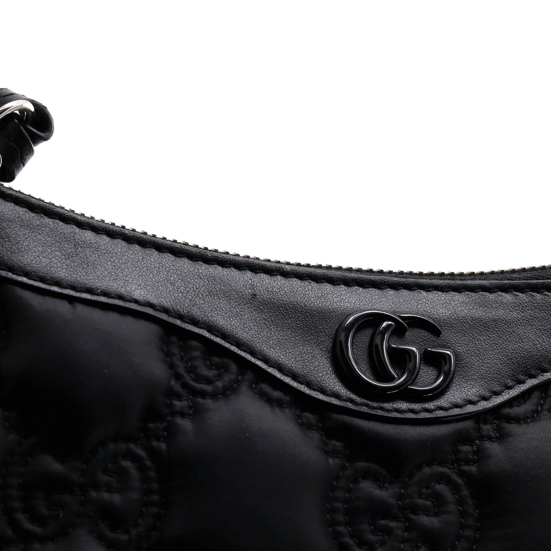 Zip Shoulder Bag GG Embossed Matelasse Nylon with Leather Mini - Image 6