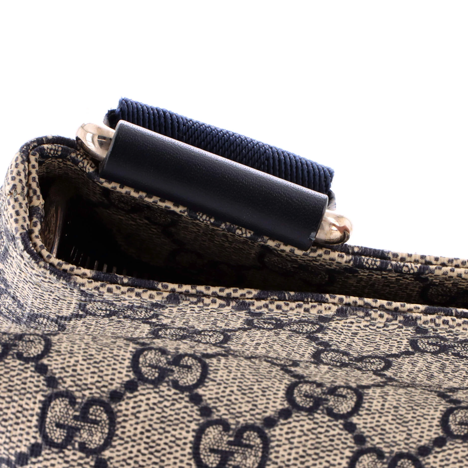 Zip Top Messenger Bag GG Coated Canvas Large - Image 6