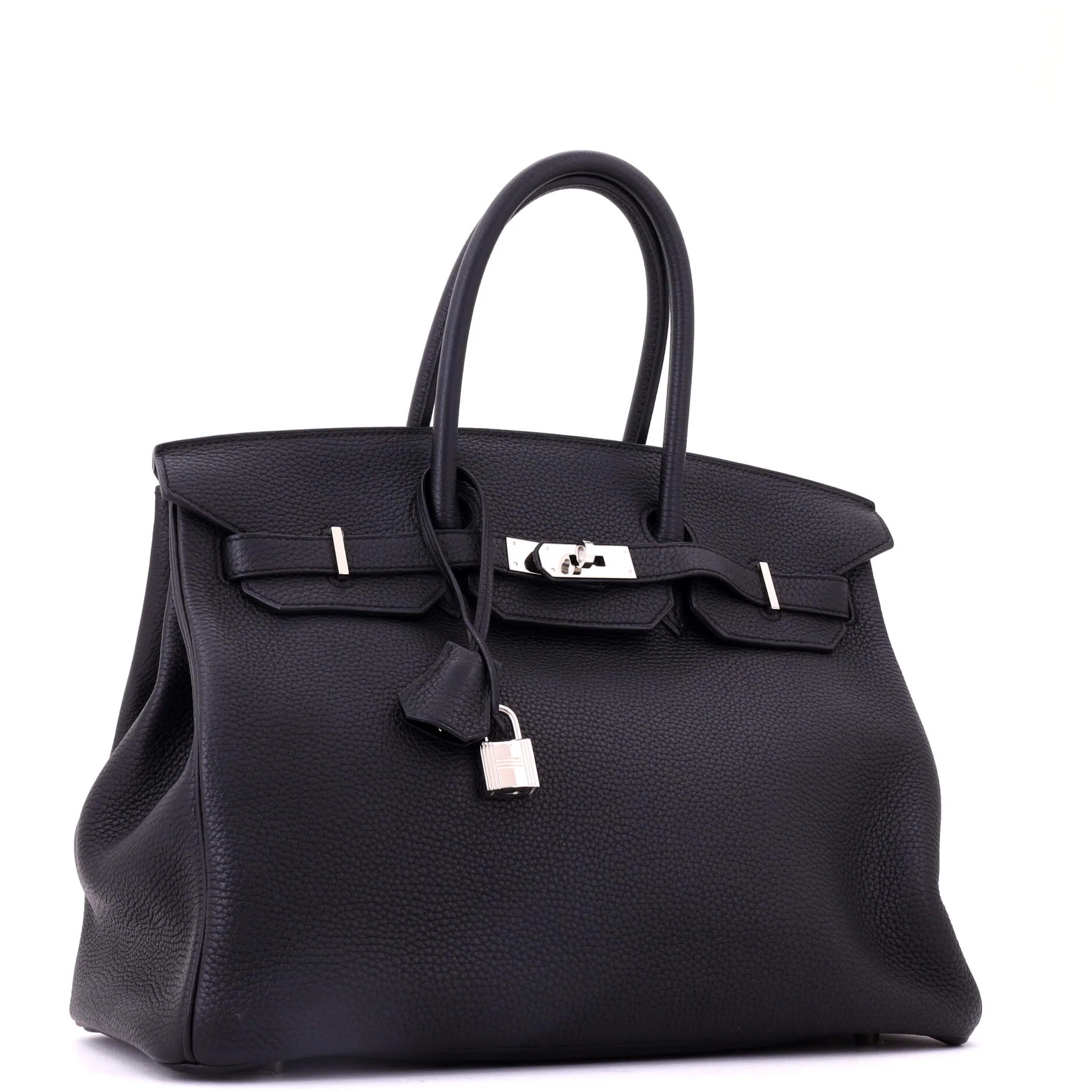 Birkin Handbag Noir Clemence with Palladium Hardware 35 - Image 3