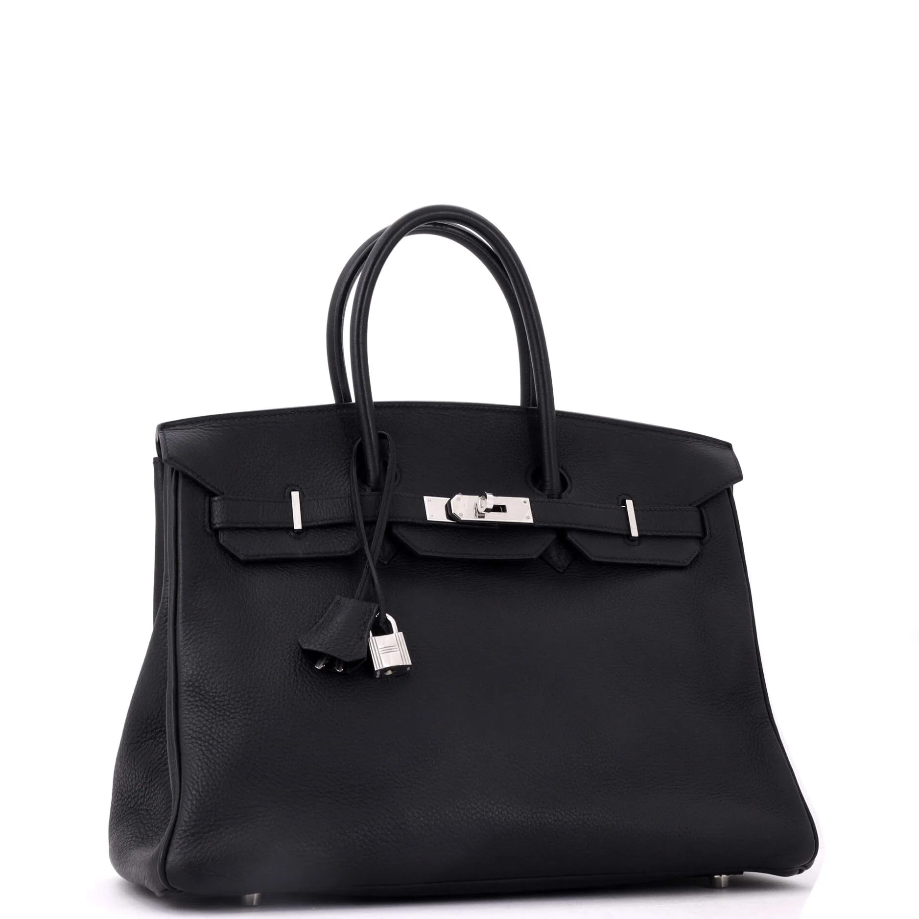 Birkin Handbag Noir Clemence with Palladium Hardware 35 - Image 3
