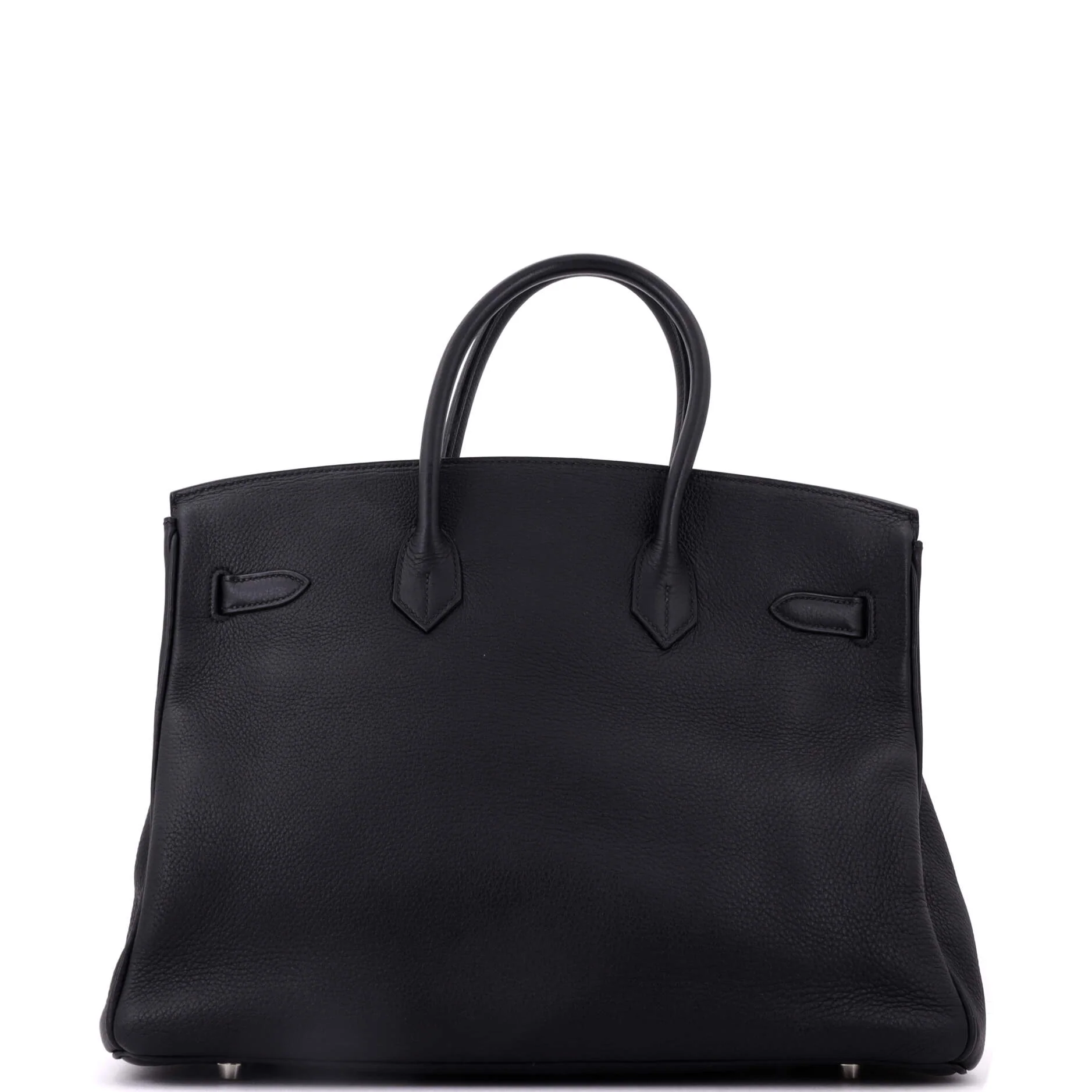 Birkin Handbag Noir Clemence with Palladium Hardware 35 - Image 4