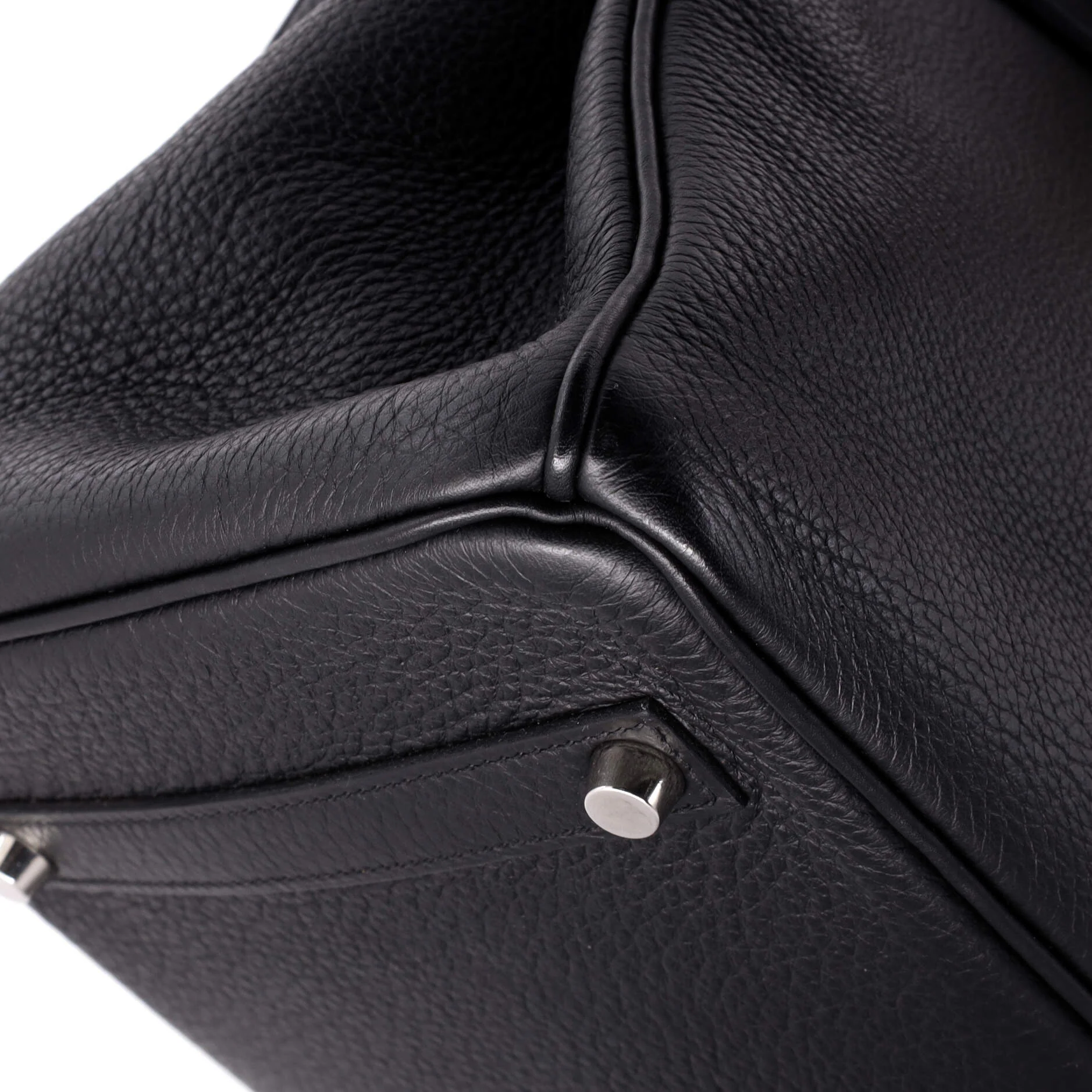 Birkin Handbag Noir Clemence with Palladium Hardware 35 - Image 8