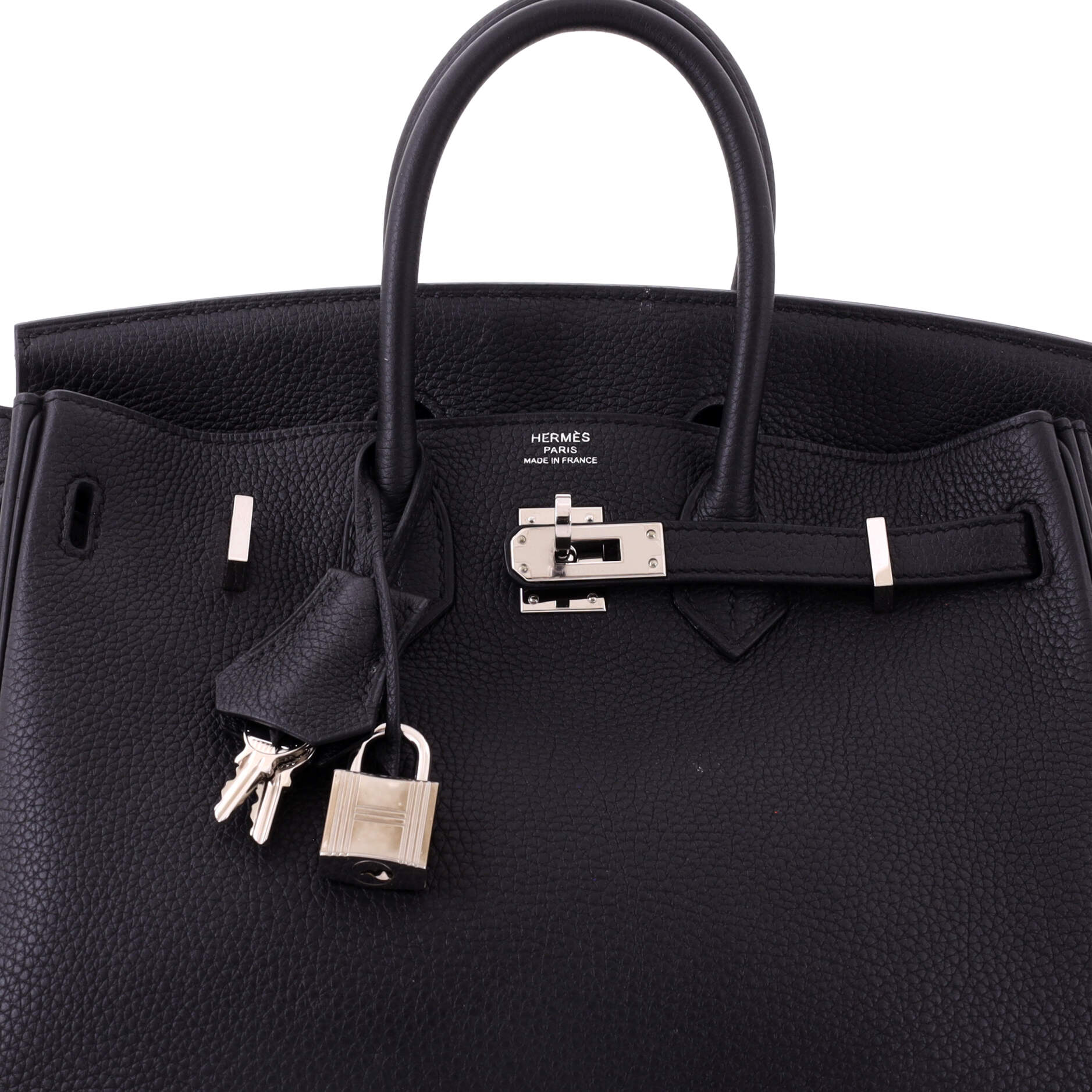 Birkin Handbag Noir Togo with Palladium Hardware 25 - Image 6