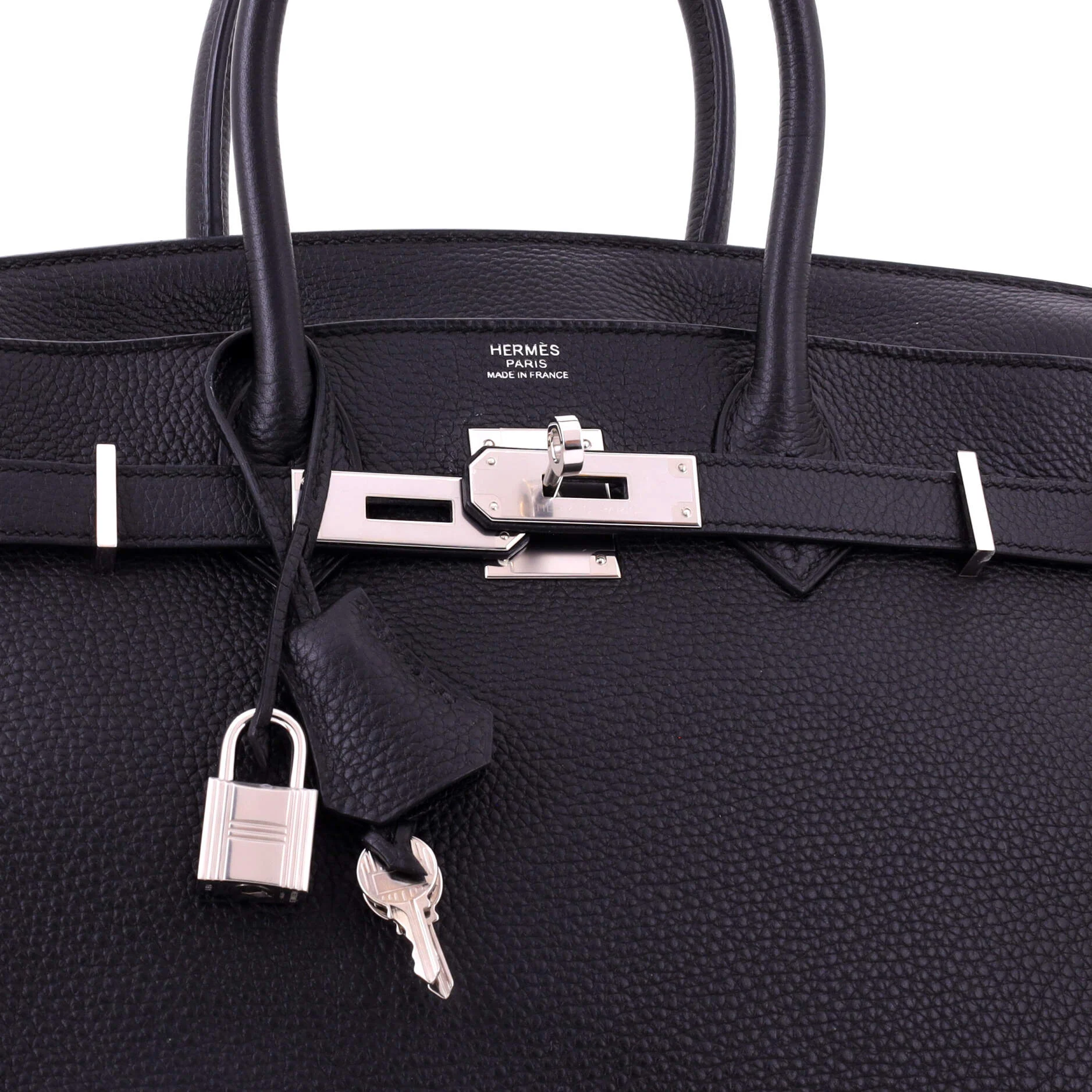 Birkin Handbag Noir Togo with Palladium Hardware 30 - Image 6