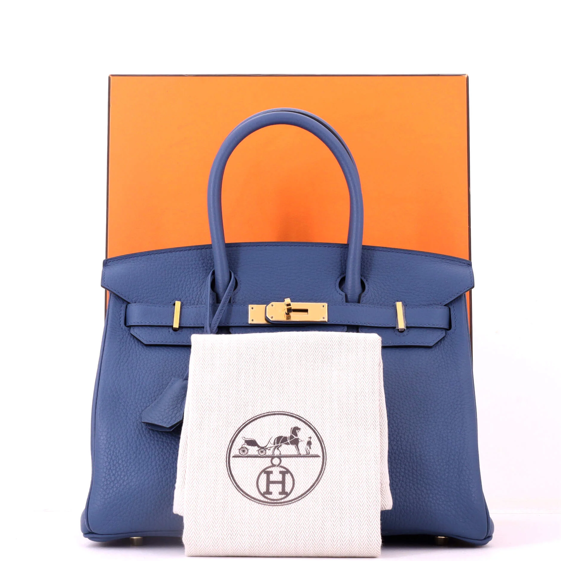 Birkin Handbag Bleu Azur Clemence with Gold Hardware 30 - Image 2