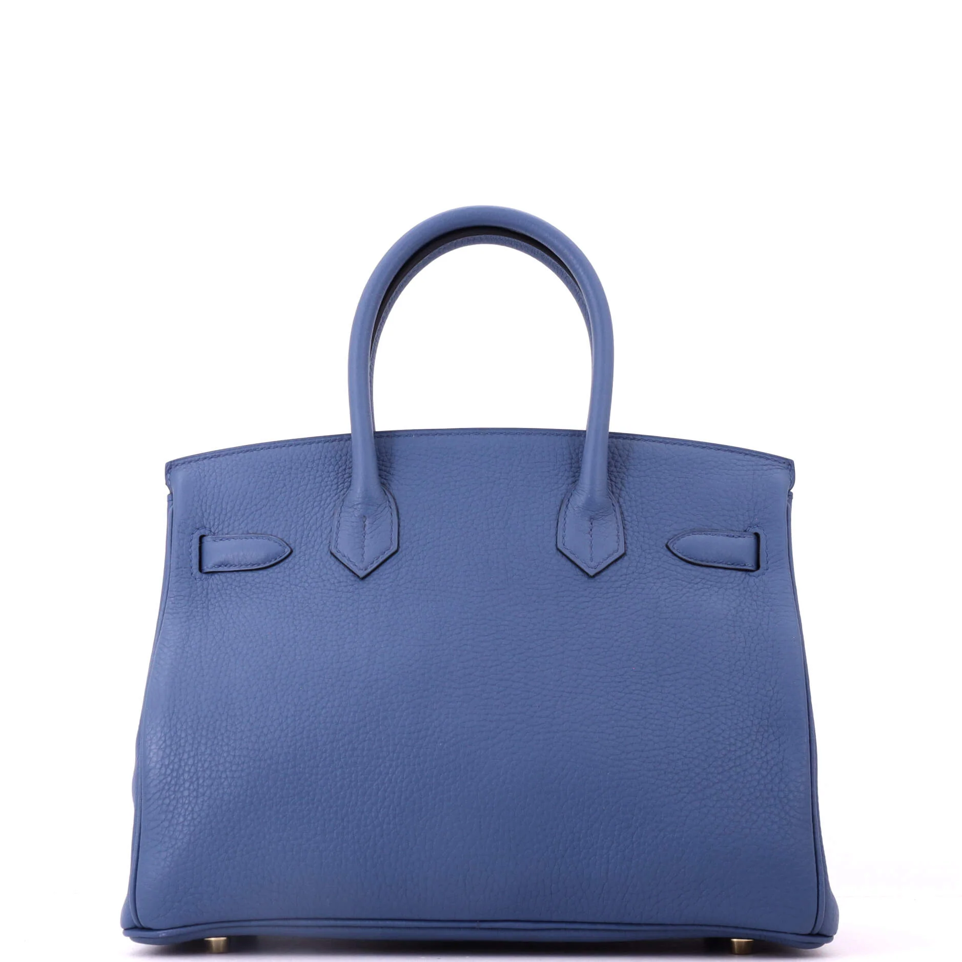 Birkin Handbag Bleu Azur Clemence with Gold Hardware 30 - Image 4