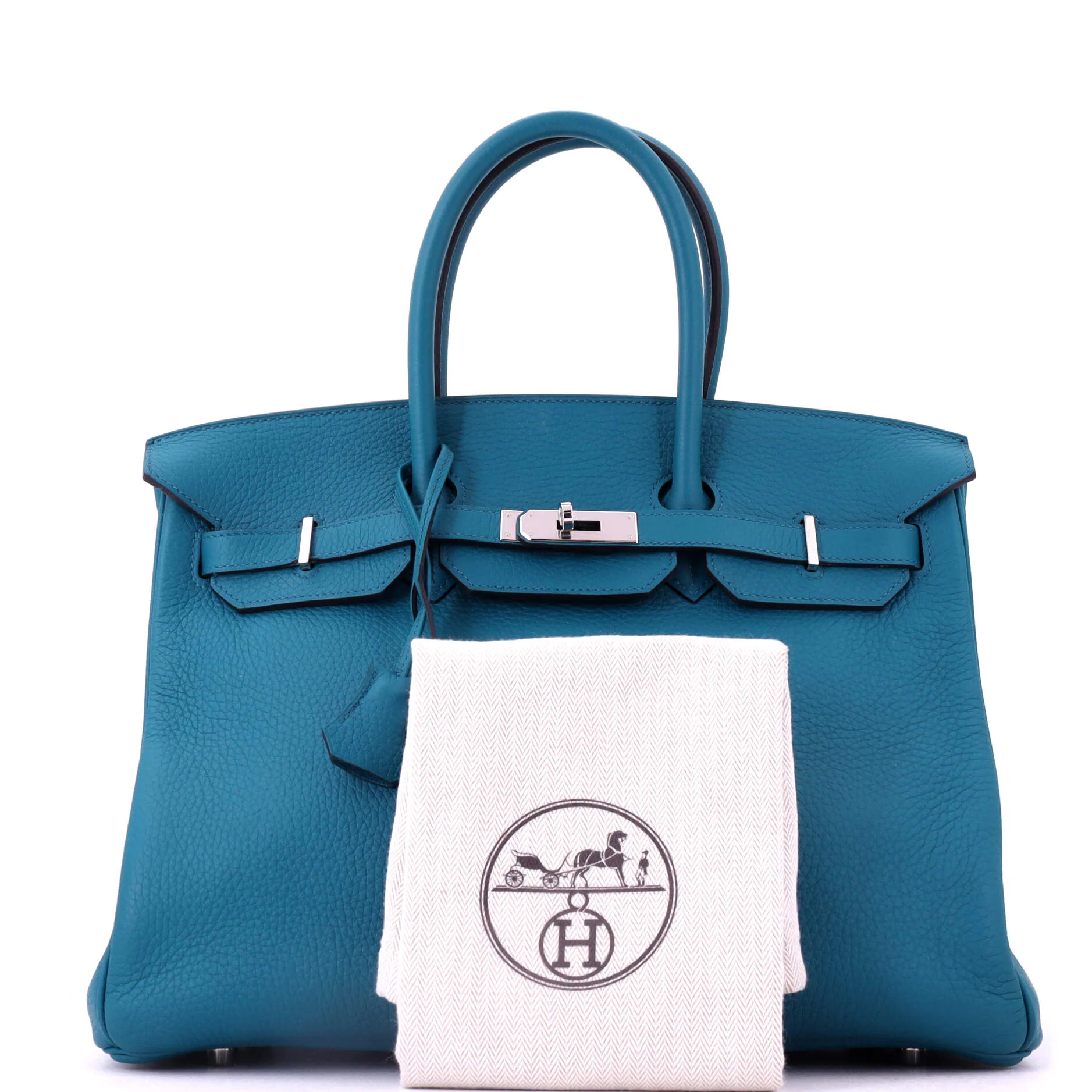 Birkin Handbag Bleu Izmir Clemence with Palladium Hardware 35 - Image 2