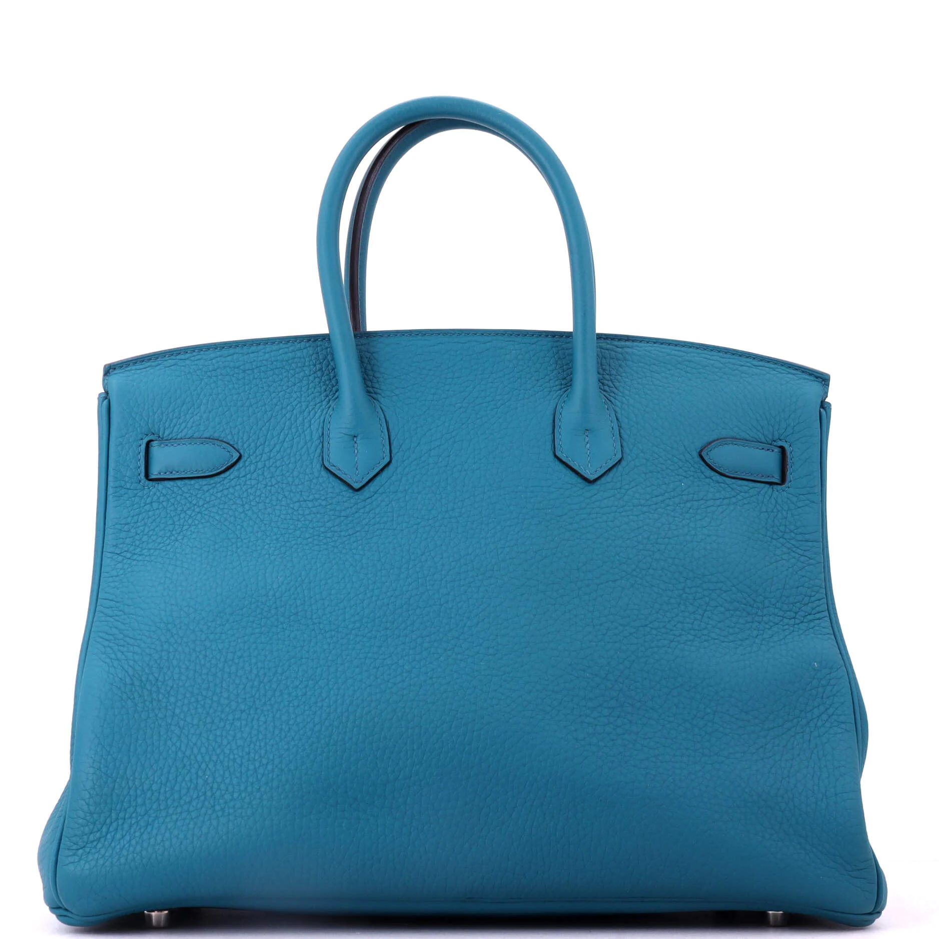 Birkin Handbag Bleu Izmir Clemence with Palladium Hardware 35 - Image 4