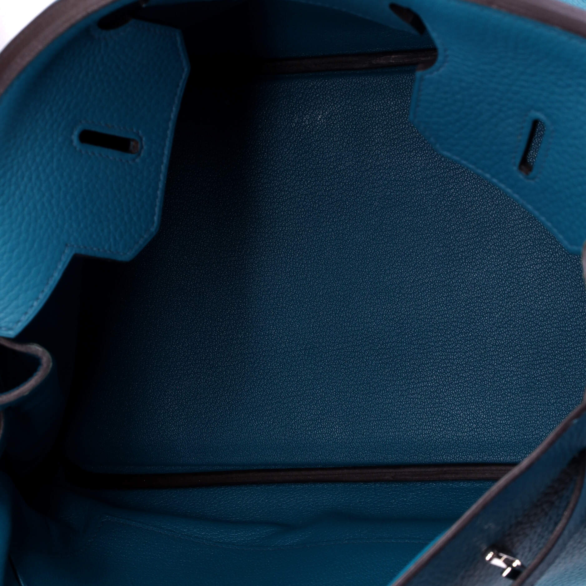 Birkin Handbag Bleu Izmir Clemence with Palladium Hardware 35 - Image 6